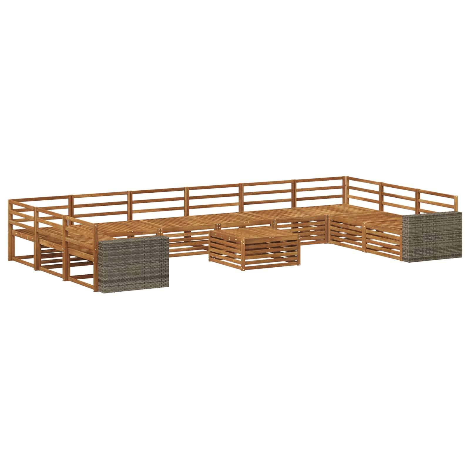 vidaXL Sofagarnituren 11 pcs Massivholz Akazie
