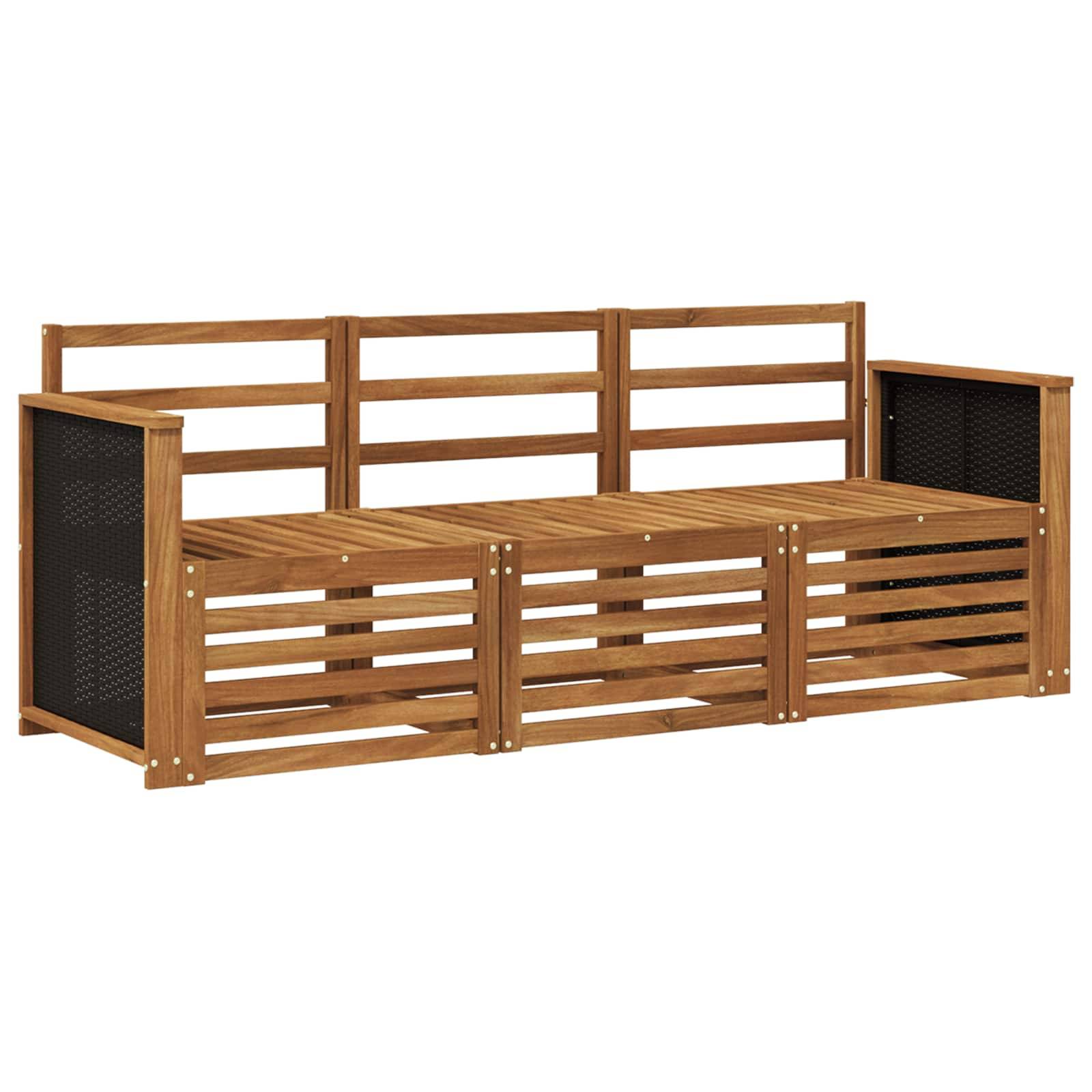 vidaXL Sofagarnituren 3 pcs Massivholz Akazie