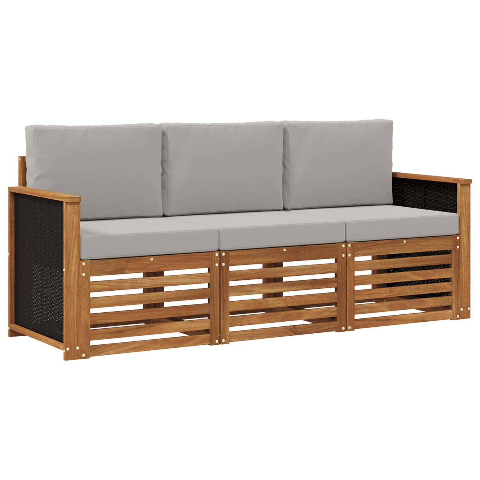 vidaXL Sofagarnituren mit Kissen 3 pcs Massivholz Akazie