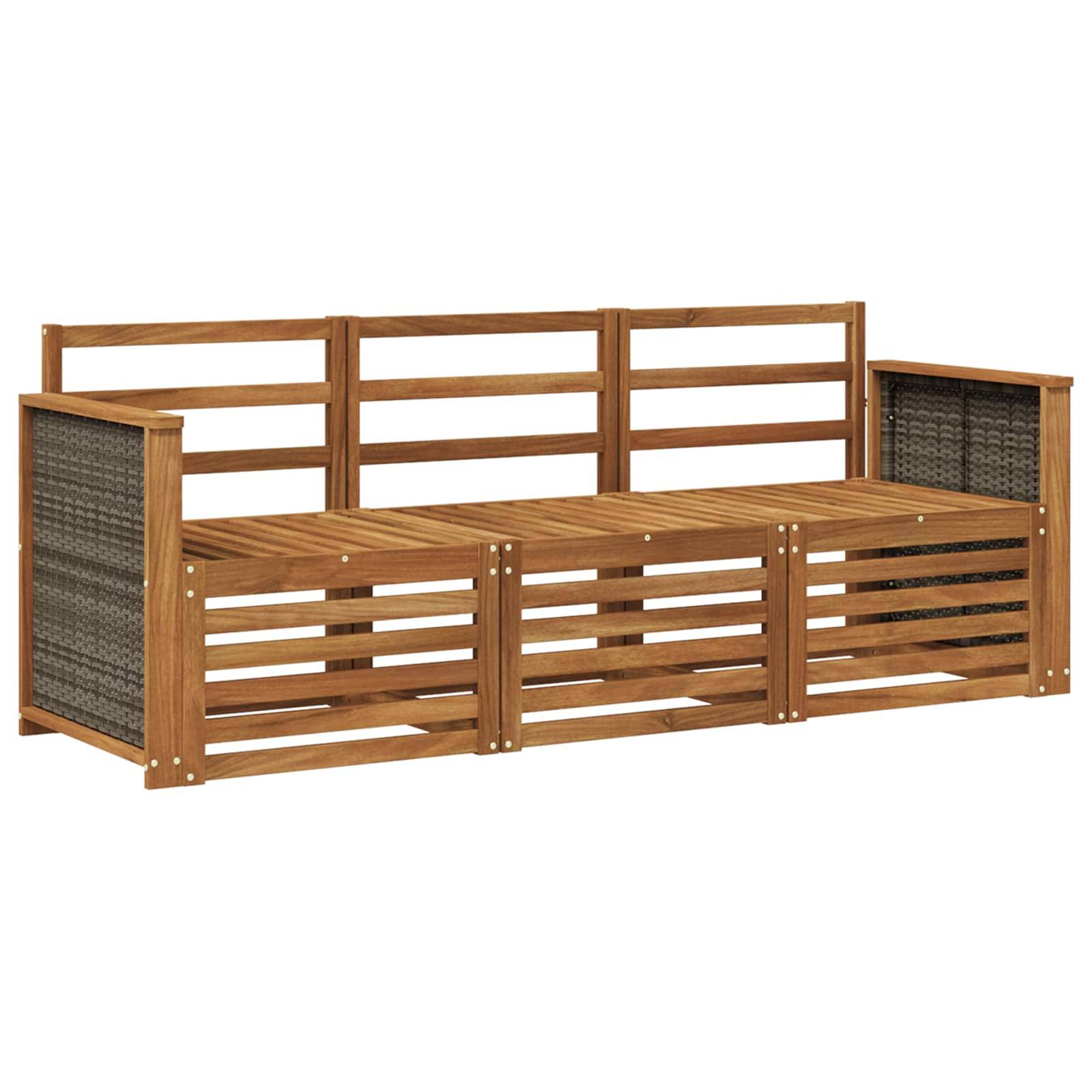 vidaXL Sofagarnituren 3 pcs Massivholz Akazie