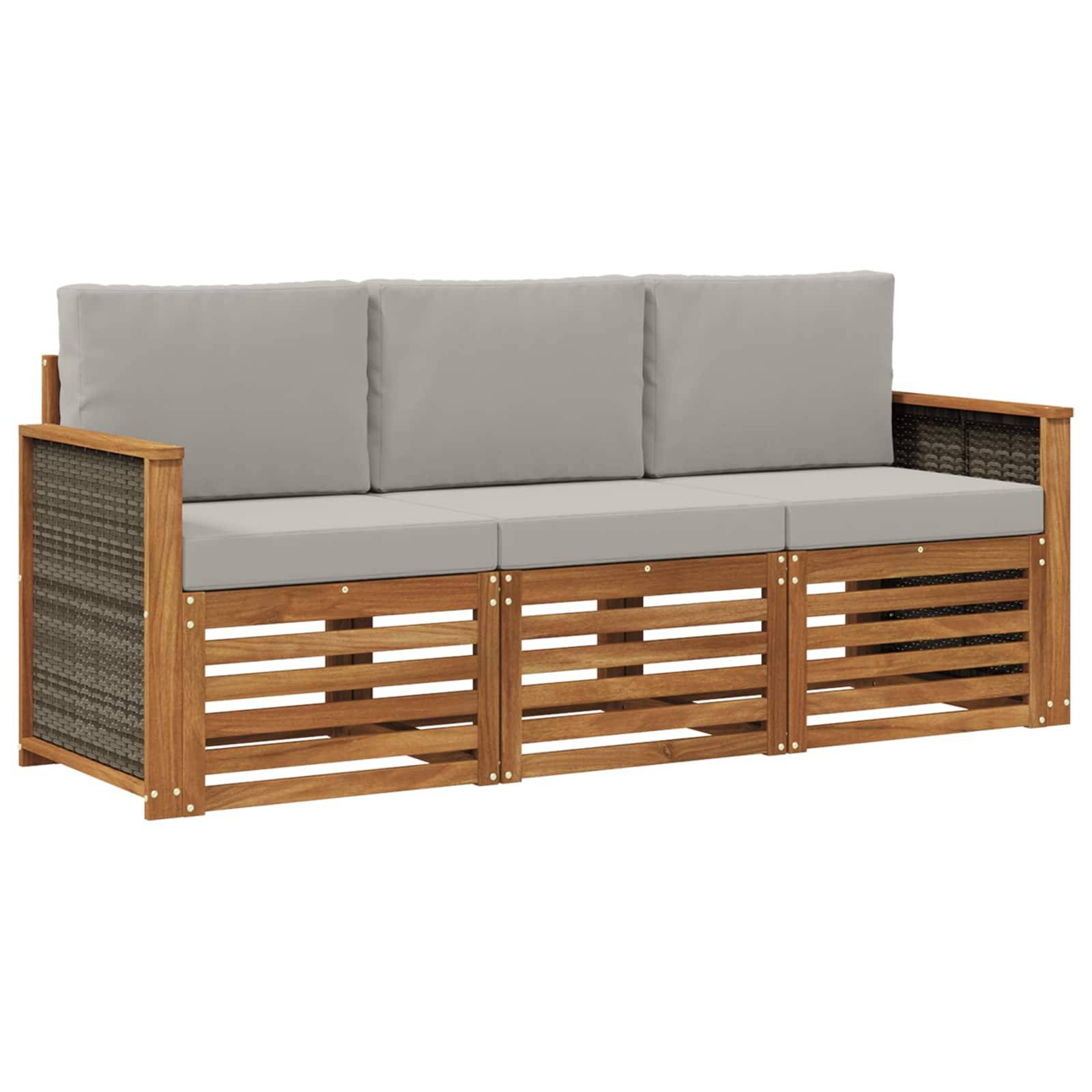 vidaXL Sofagarnituren mit Kissen 3 pcs Massivholz Akazie