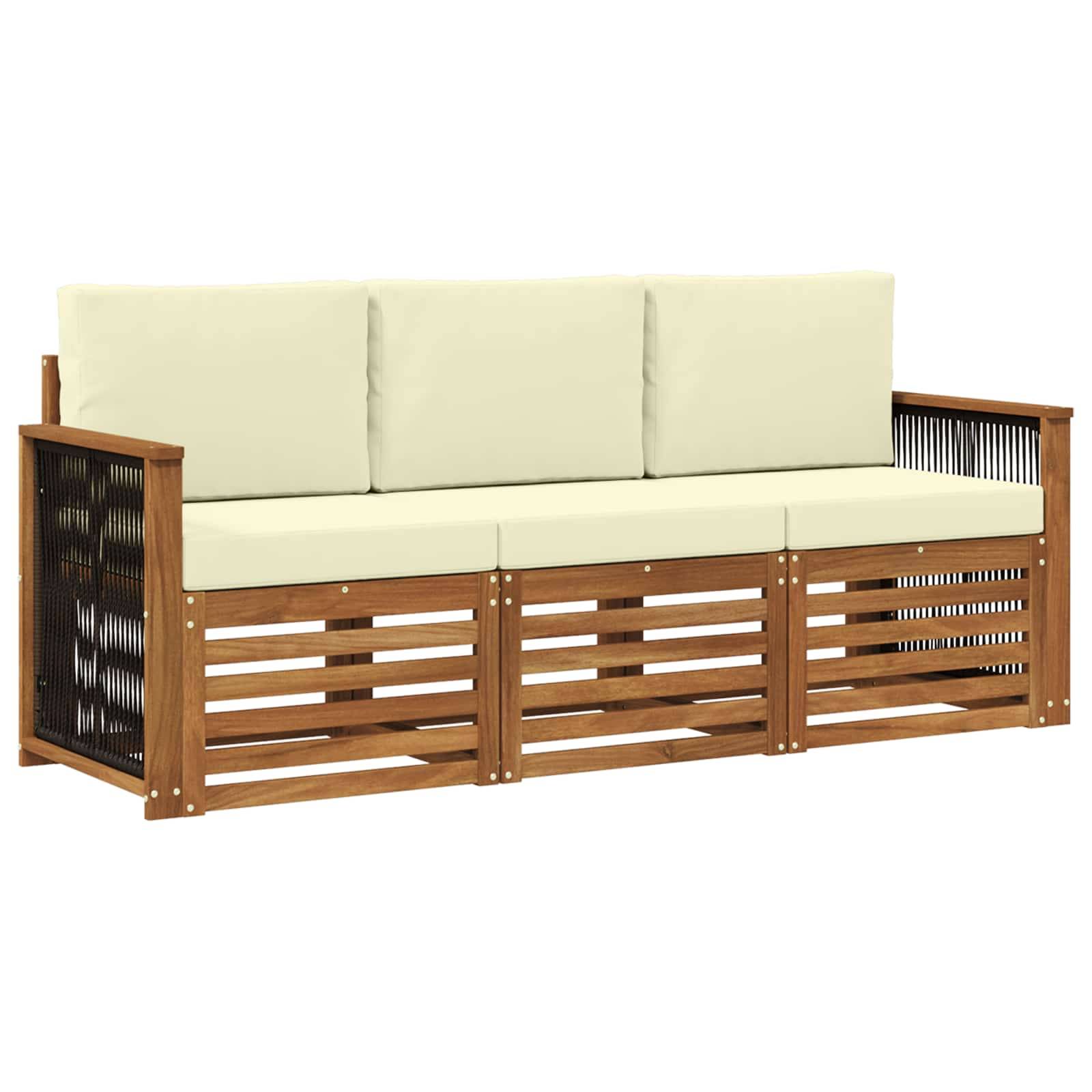 vidaXL Sofagarnituren mit Kissen 3 pcs Massivholz Akazie