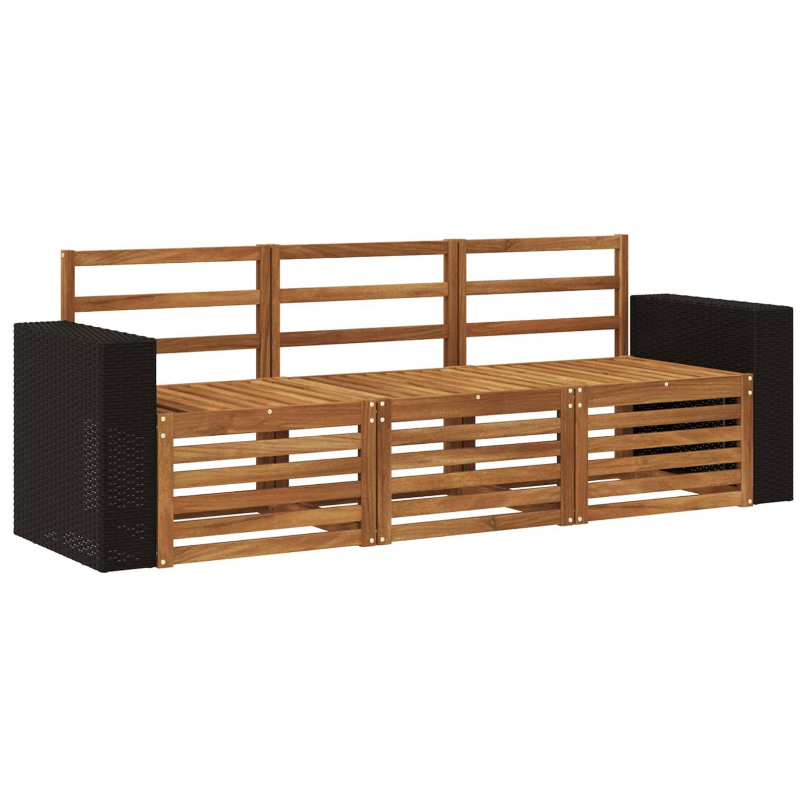 vidaXL Sofagarnituren 3 pcs Massivholz Akazie
