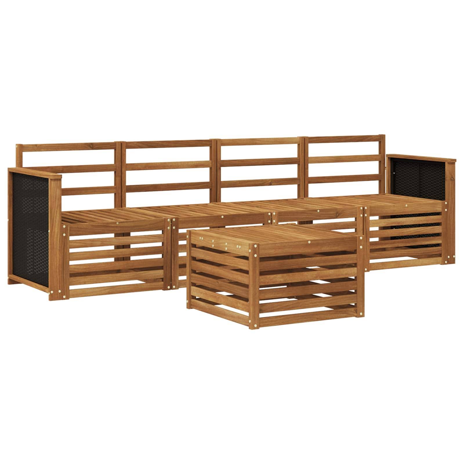 vidaXL Outdoor-Sofagarnitur 5 pcs Natur Massivholz Akazie