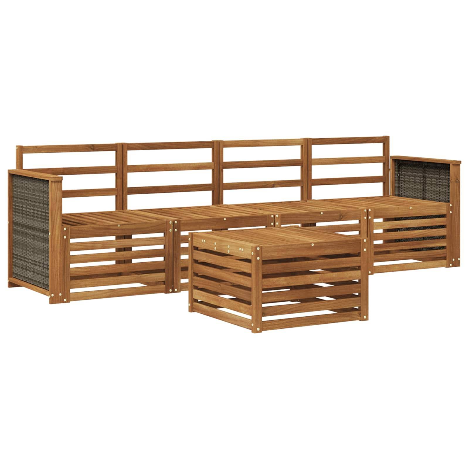 vidaXL Outdoor-Sofagarnitur 5 pcs Natur Massivholz Akazie