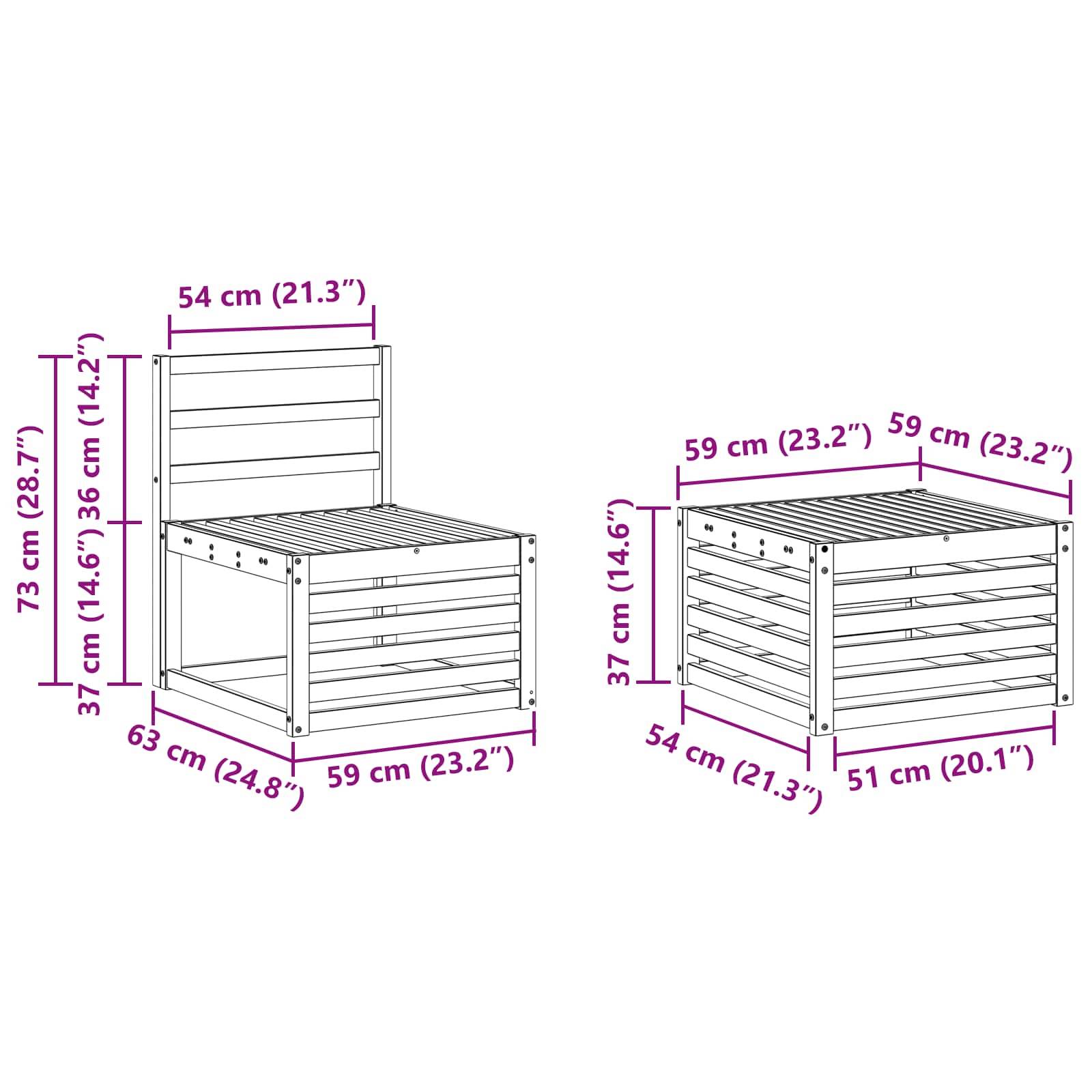 vidaXL Sofagarnituren 8 pcs Massivholz Akazie