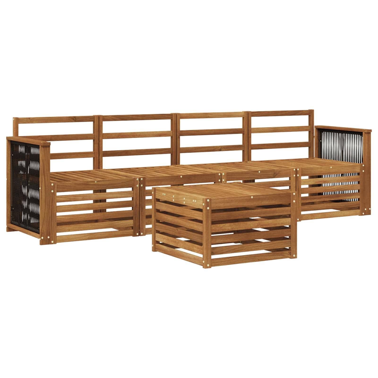 vidaXL Outdoor-Sofagarnitur 5 pcs Natur Massivholz Akazie