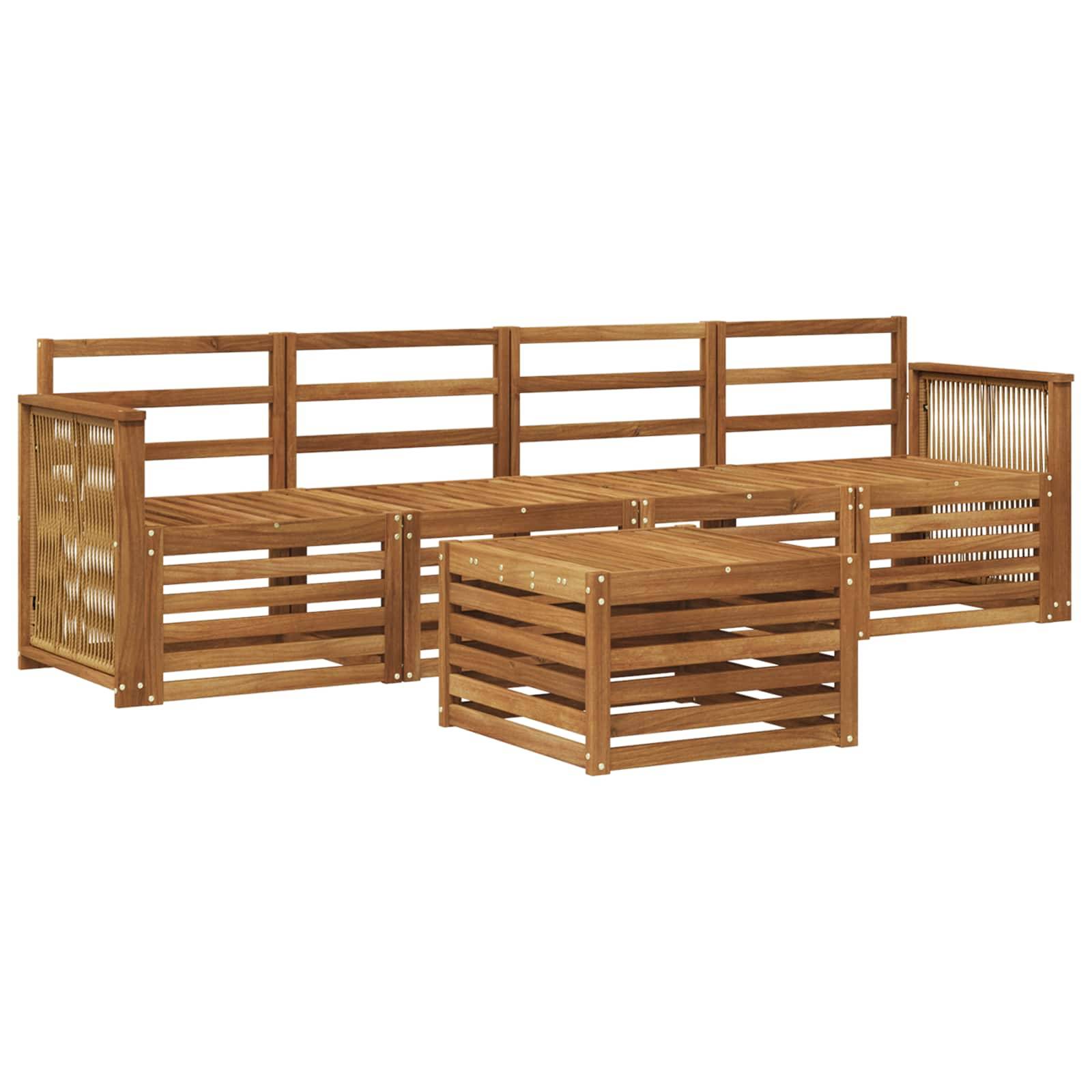 vidaXL Outdoor-Sofagarnitur 5 pcs Natur Massivholz Akazie