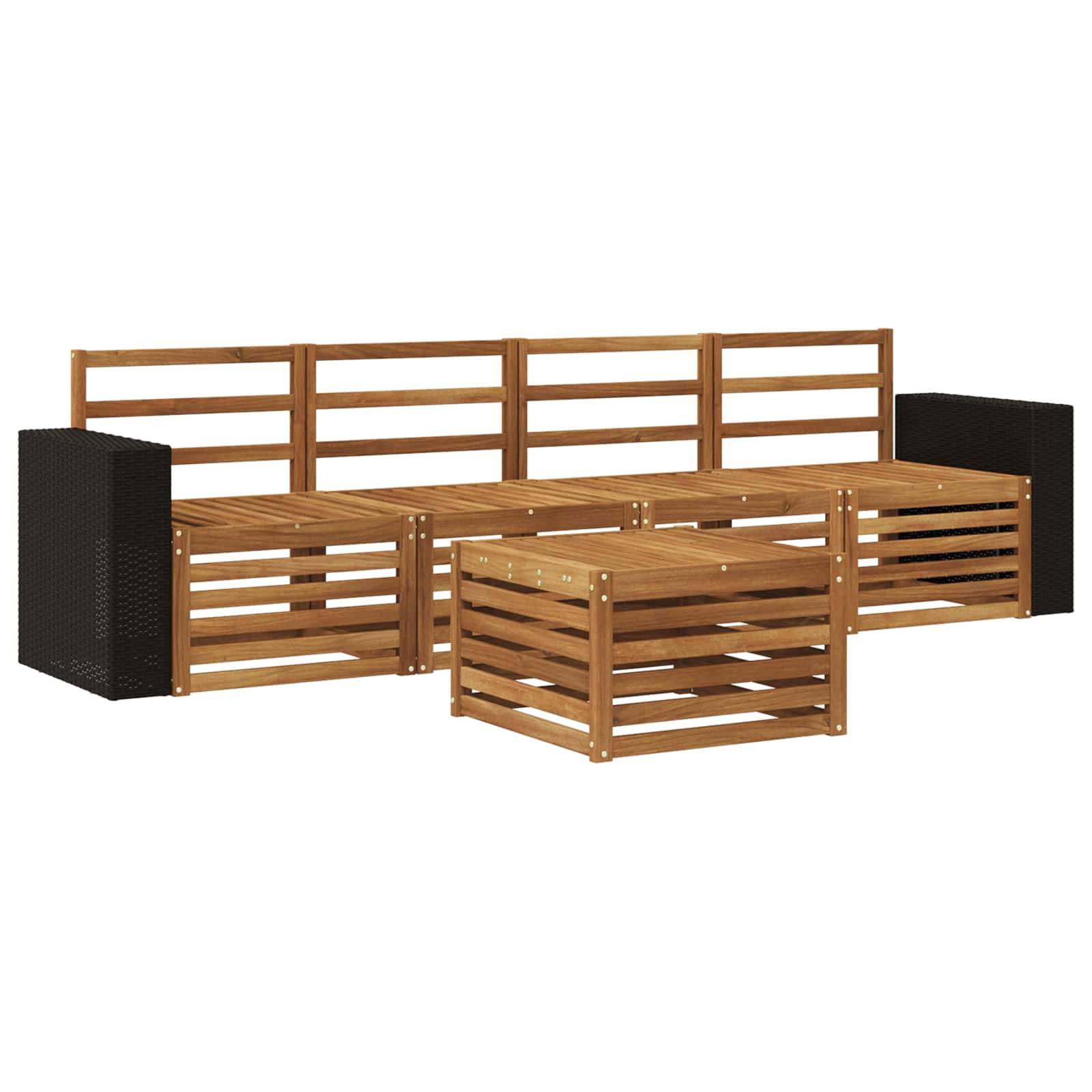 vidaXL Outdoor-Sofagarnitur 5 pcs Natur Massivholz Akazie