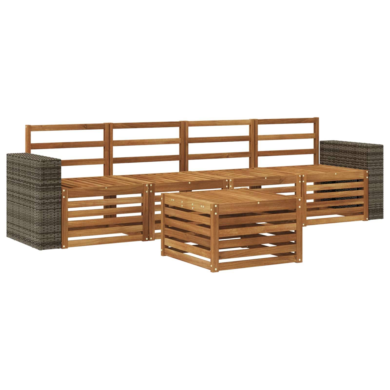 vidaXL Outdoor-Sofagarnitur 5 pcs Natur Massivholz Akazie