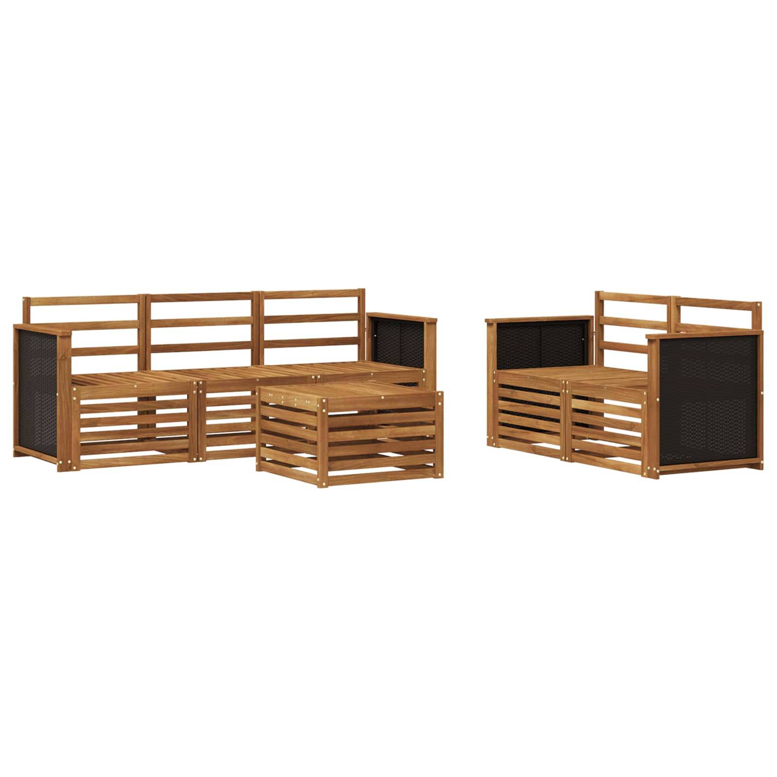 vidaXL Sofagarnituren 6 pcs Massivholz Akazie