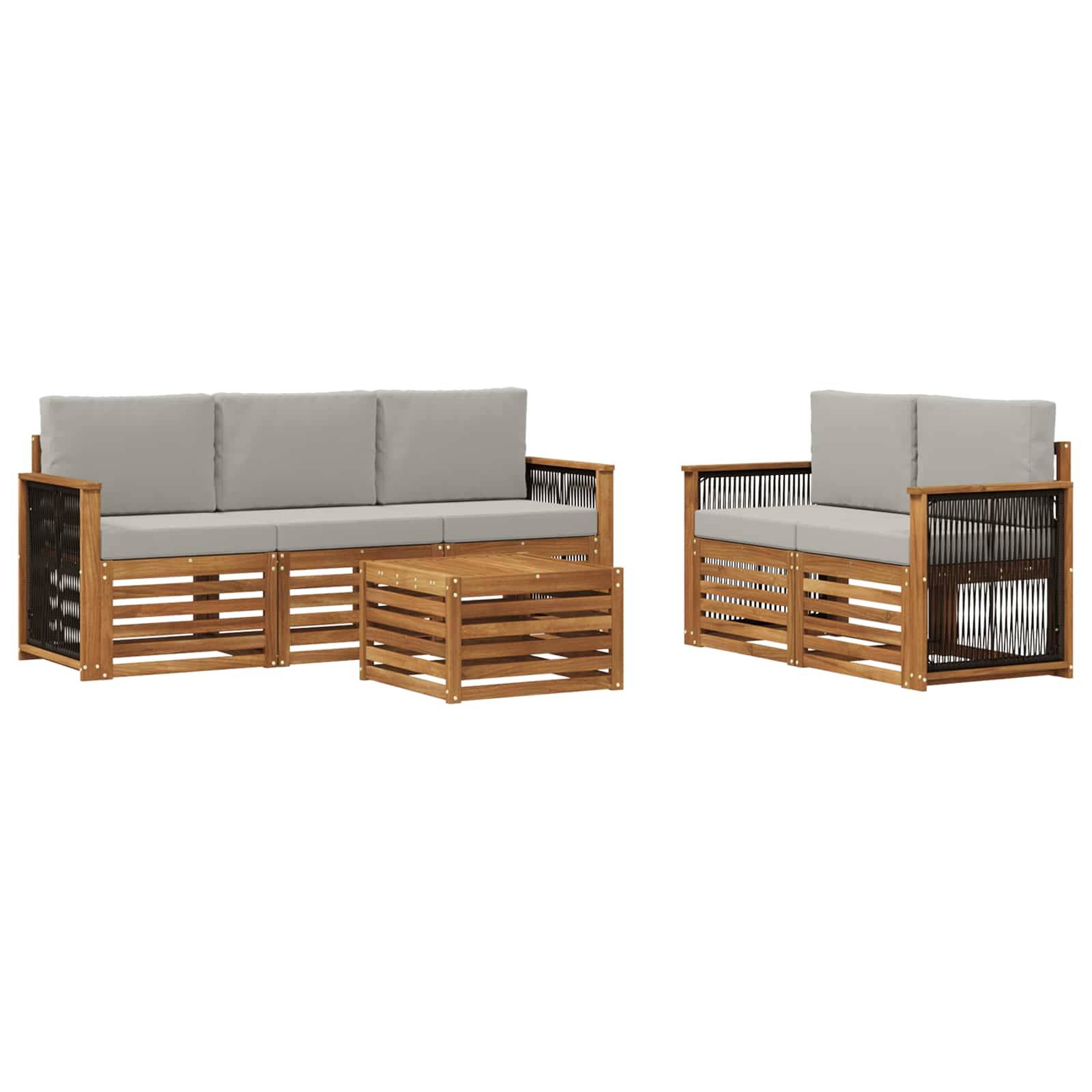 vidaXL Sofagarnituren mit Kissen 6 pcs Massivholz Akazie
