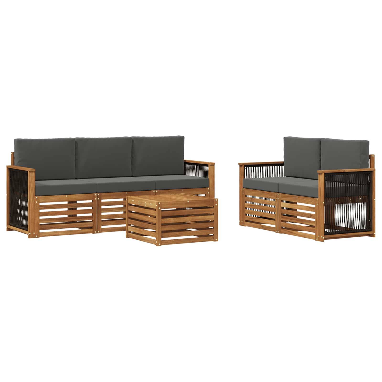 vidaXL Sofagarnituren mit Kissen 6 pcs Massivholz Akazie