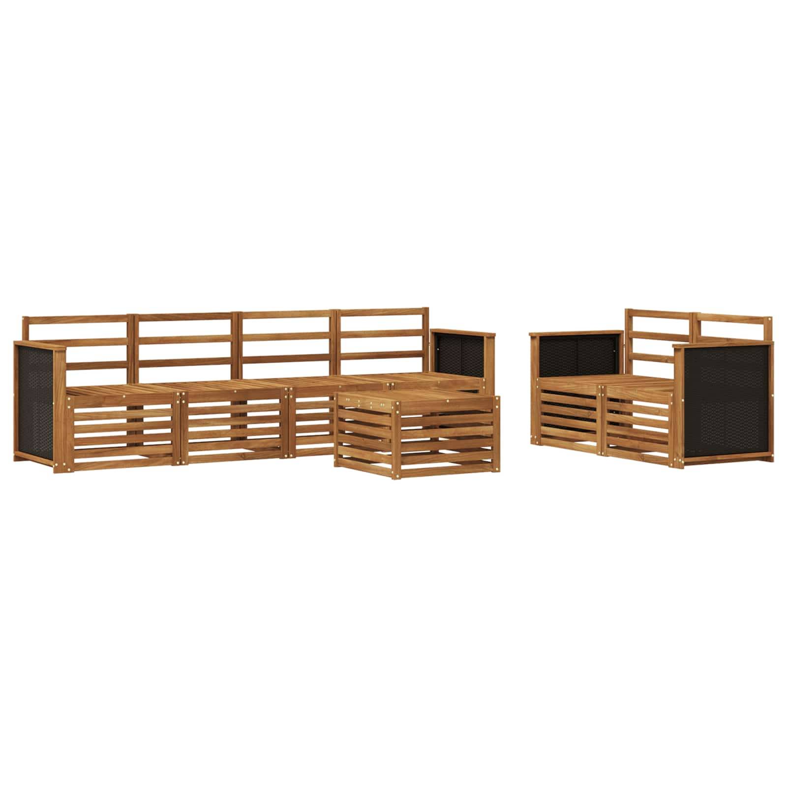 vidaXL Outdoor-Sofagarnitur 7 pcs Natur Massivholz Akazie