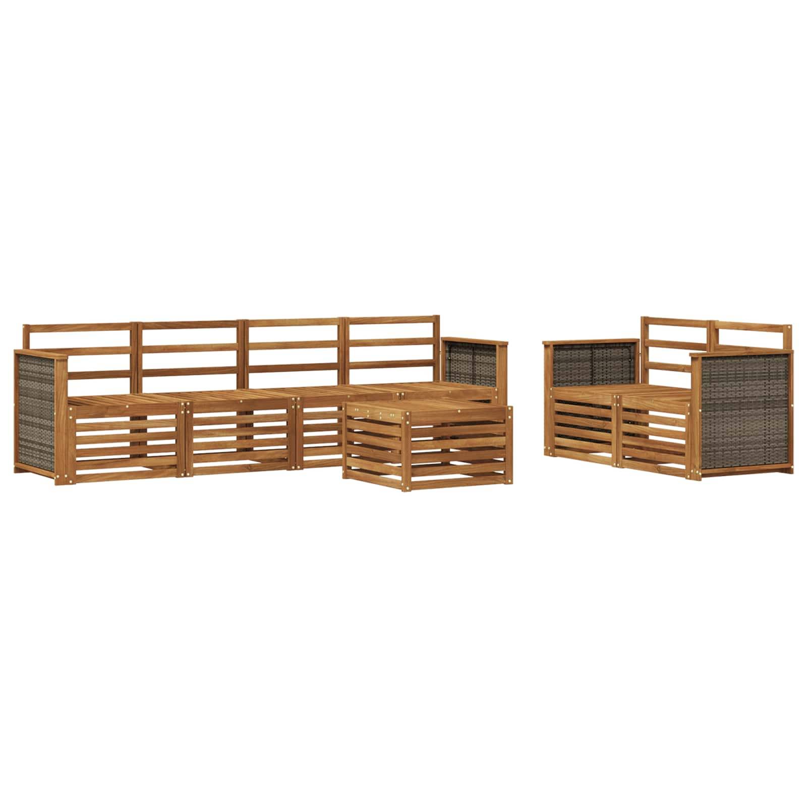 vidaXL Outdoor-Sofagarnitur 7 pcs Natur Massivholz Akazie