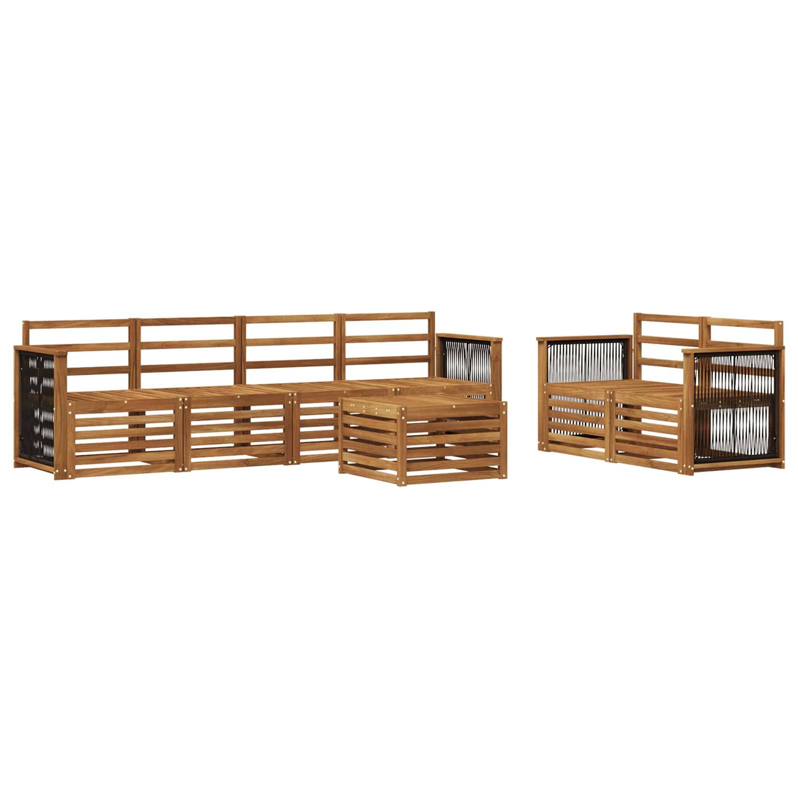 vidaXL Outdoor-Sofagarnitur 7 pcs Natur Massivholz Akazie