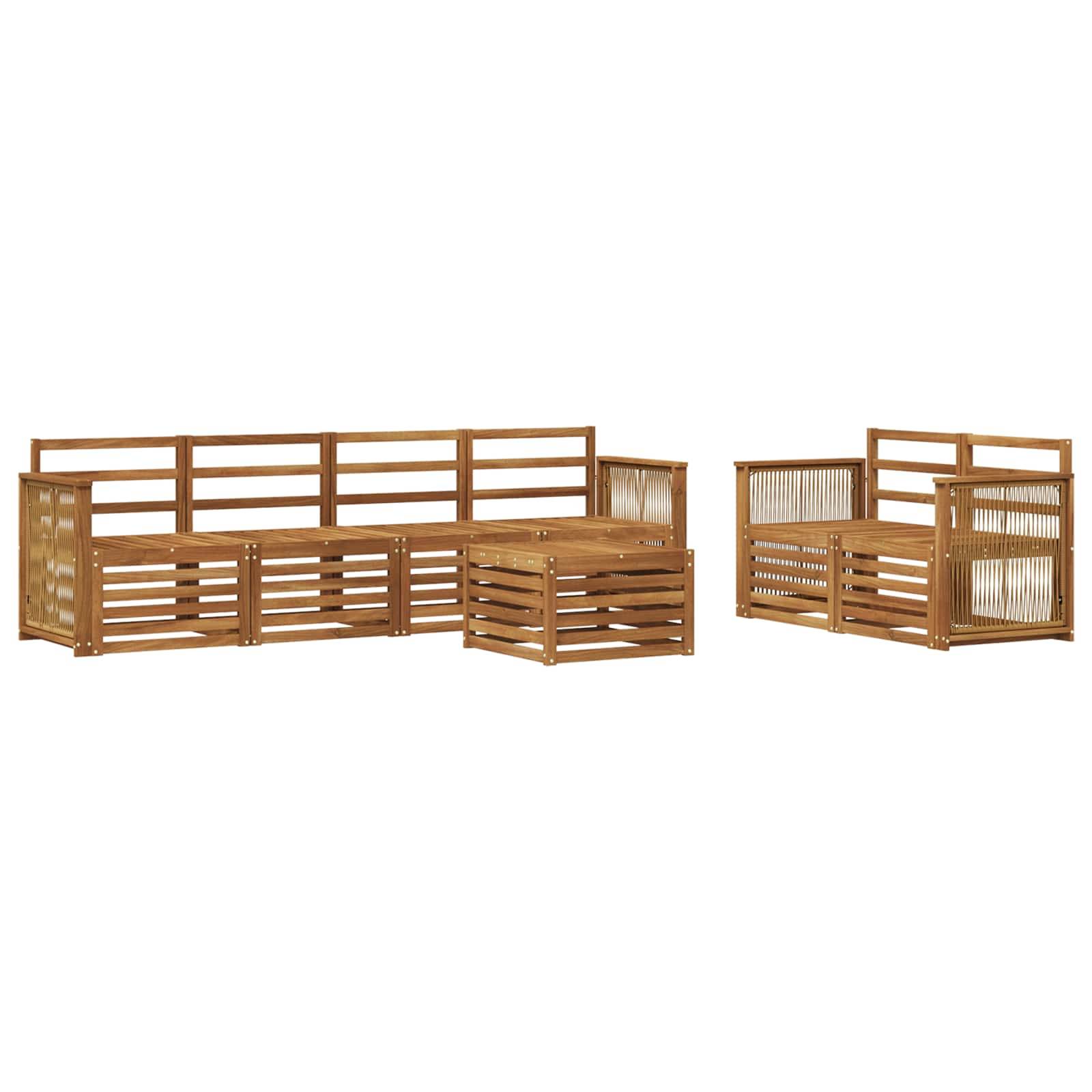 vidaXL Outdoor-Sofagarnitur 7 pcs Natur Massivholz Akazie