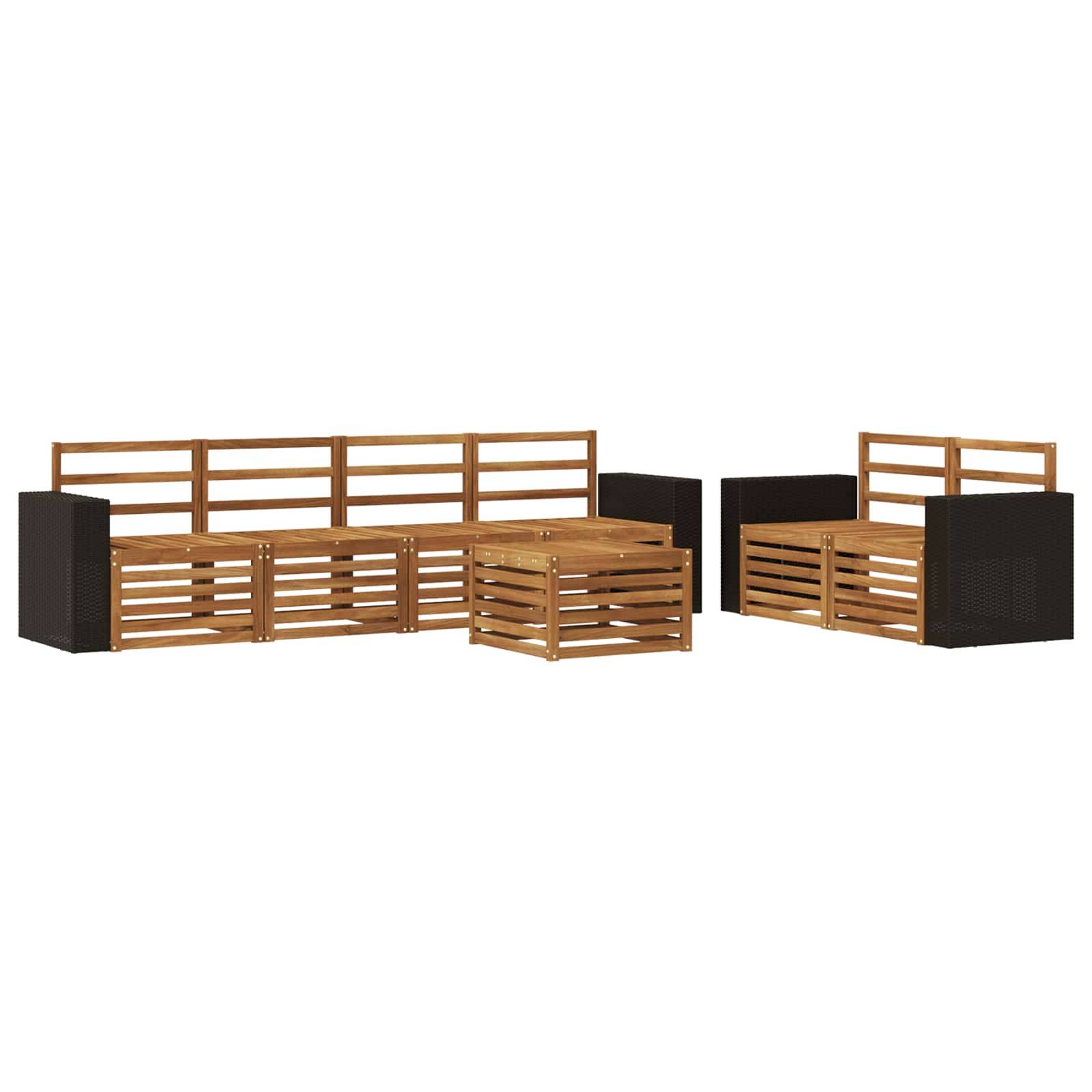 vidaXL Outdoor-Sofagarnitur 7 pcs Natur Massivholz Akazie