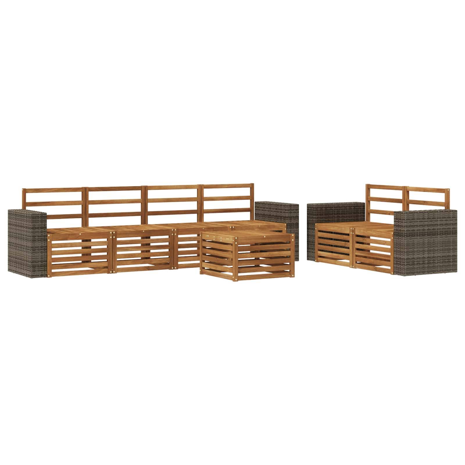 vidaXL Outdoor-Sofagarnitur 7 pcs Natur Massivholz Akazie