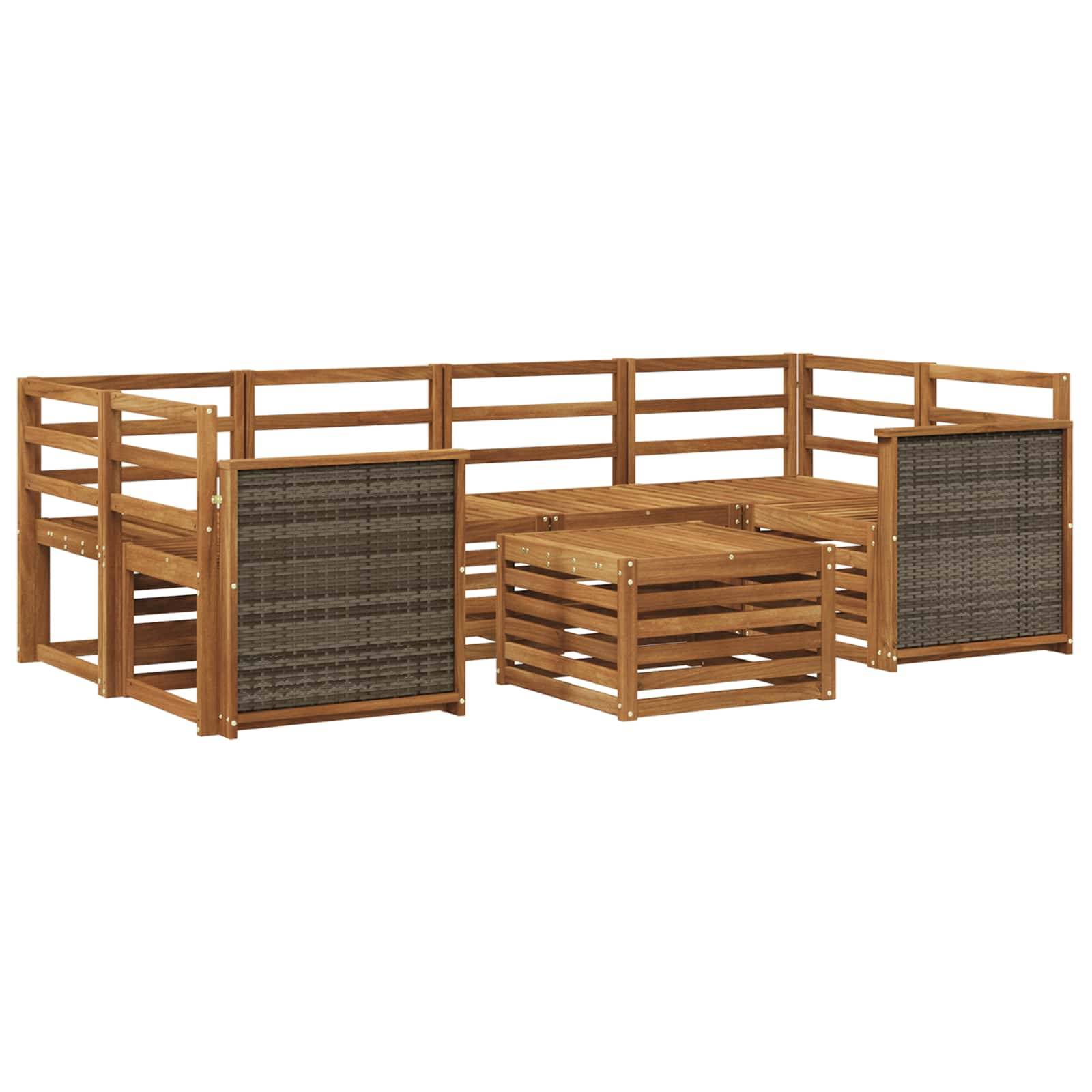 vidaXL Outdoor-Sofagarnitur 7 pcs Natur Massivholz Akazie