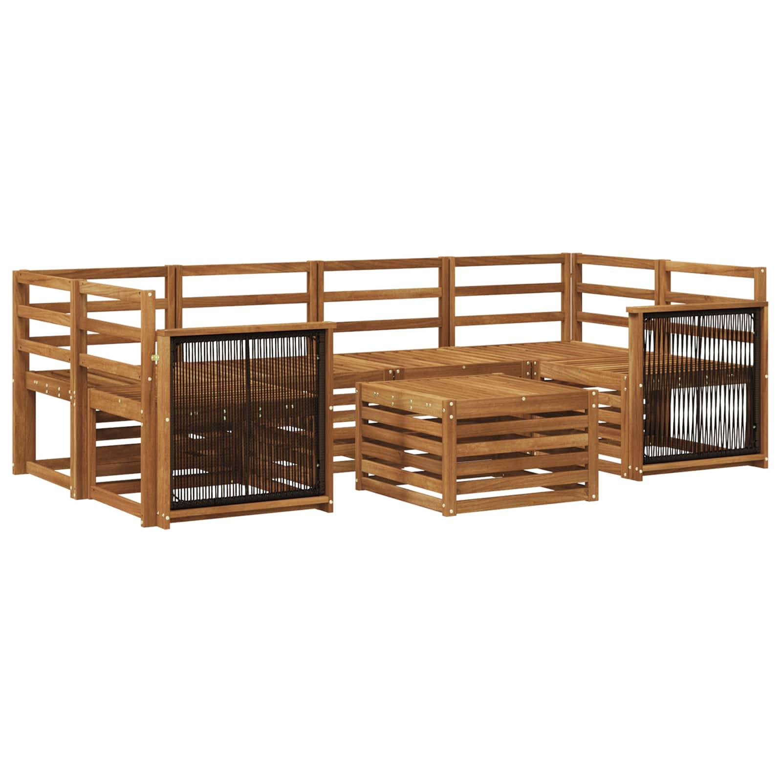 vidaXL Outdoor-Sofagarnitur 7 pcs Natur Massivholz Akazie