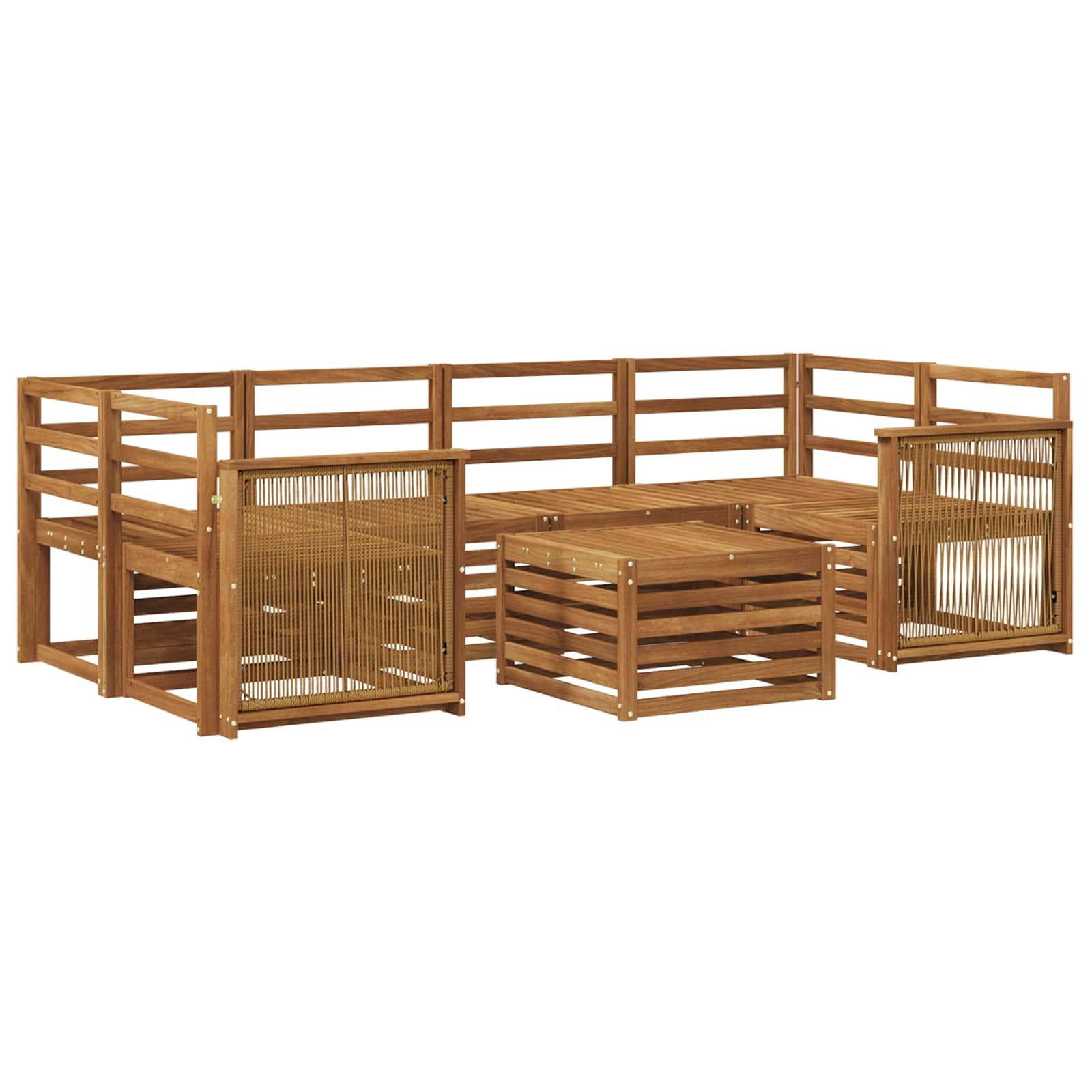 vidaXL Outdoor-Sofagarnitur 7 pcs Natur Massivholz Akazie