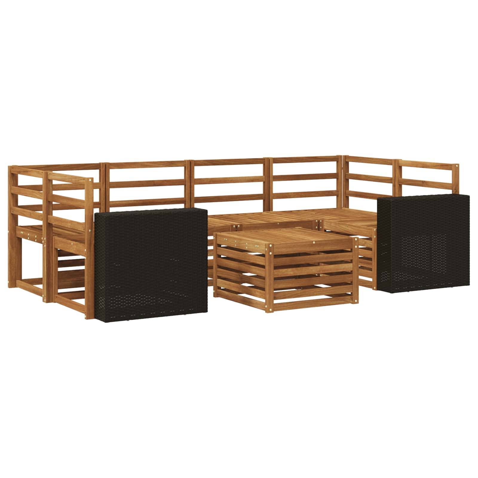 vidaXL Outdoor-Sofagarnitur 7 pcs Natur Massivholz Akazie