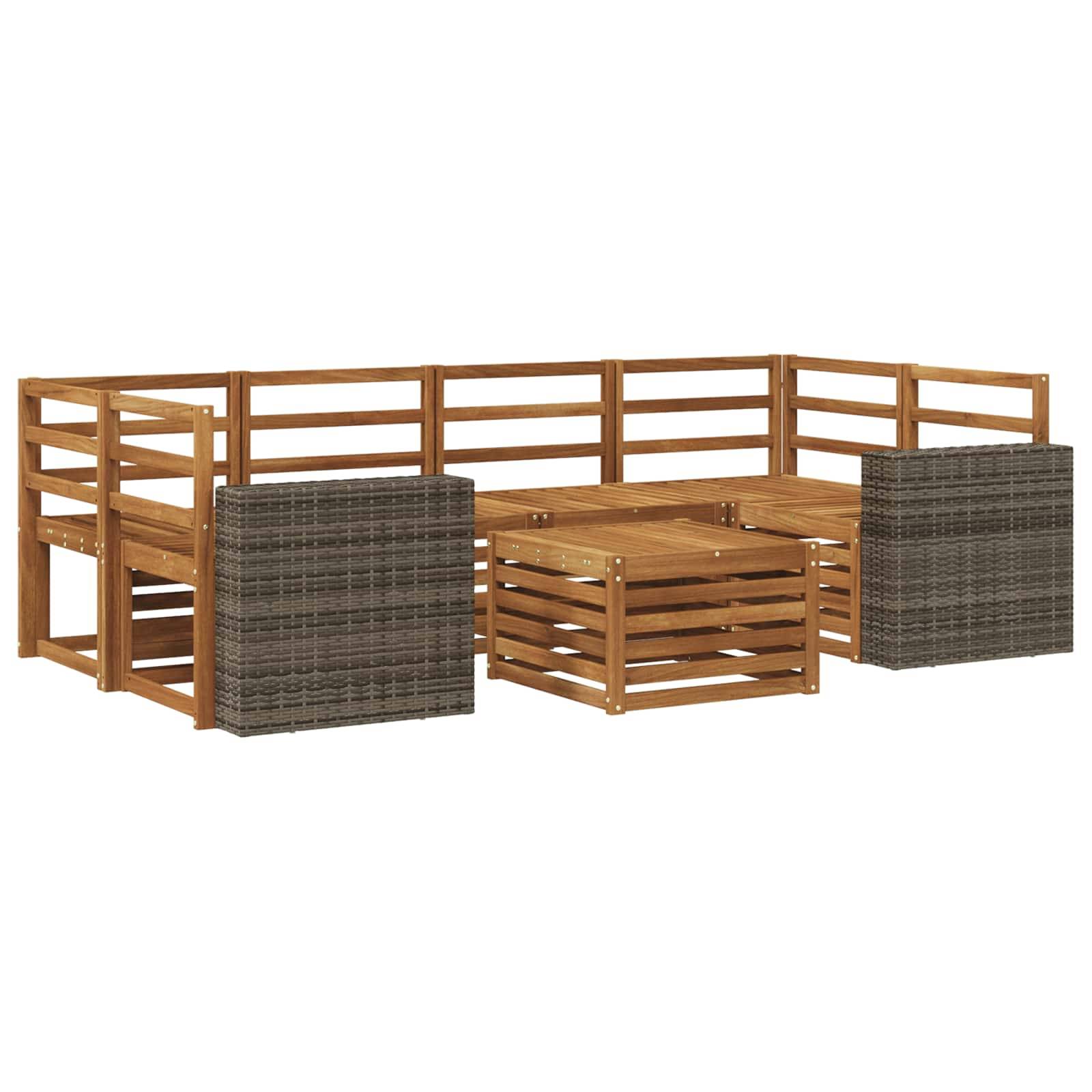 vidaXL Outdoor-Sofagarnitur 7 pcs Natur Massivholz Akazie
