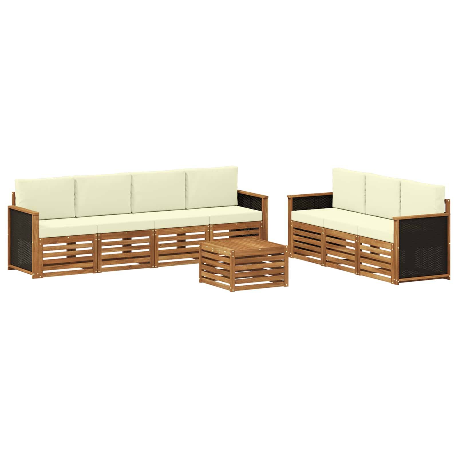 vidaXL Sofagarnituren mit Kissen 8 pcs Massivholz Akazie