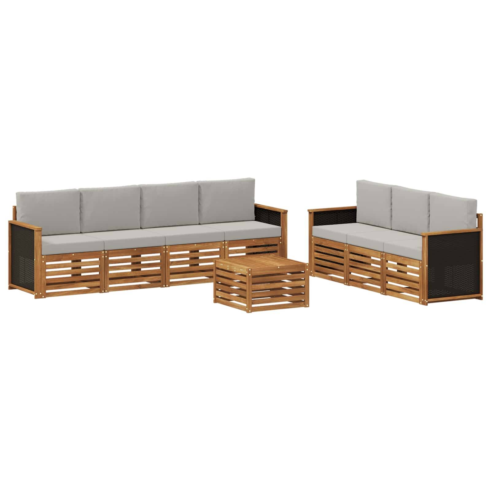 vidaXL Sofagarnituren mit Kissen 8 pcs Massivholz Akazie