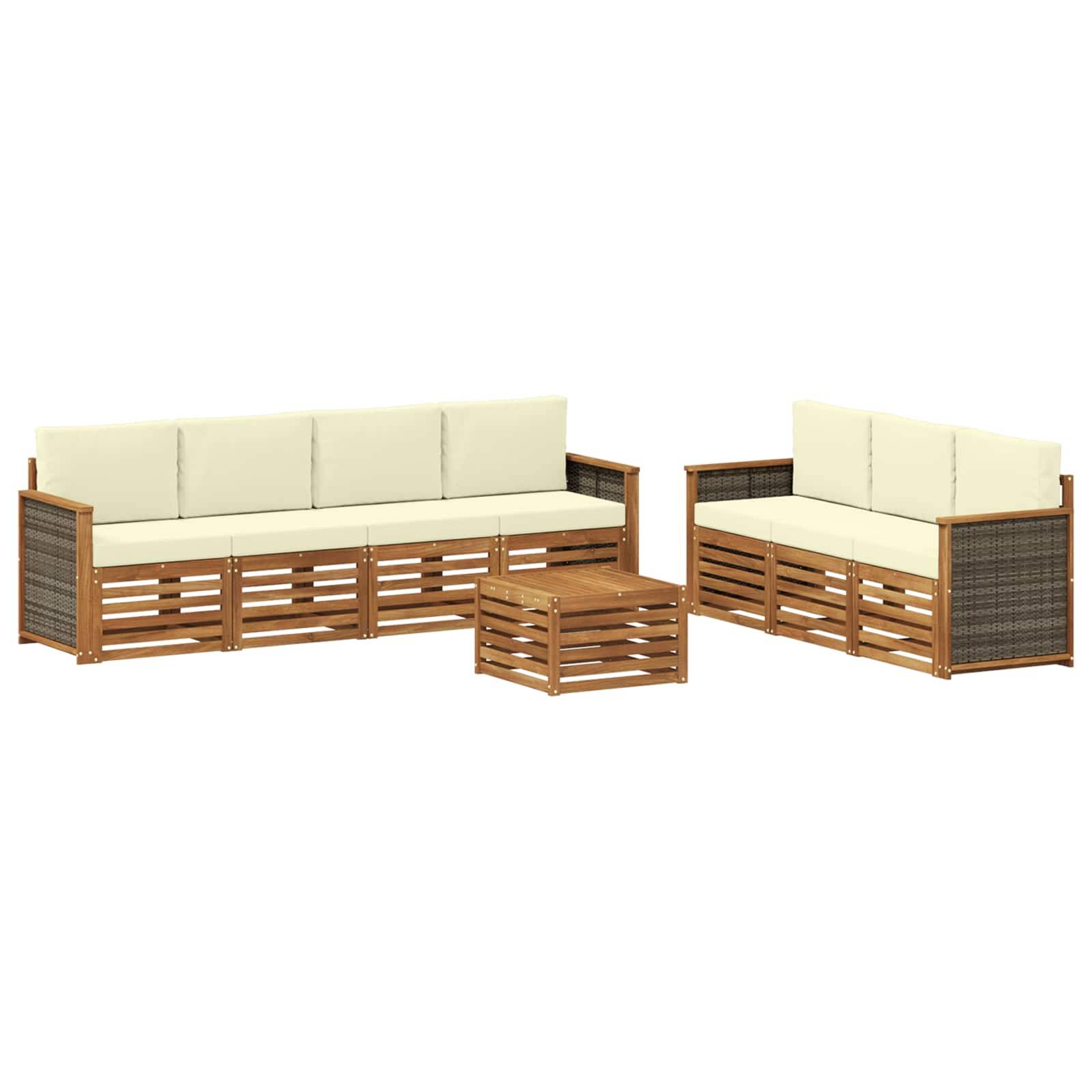 vidaXL Sofagarnituren mit Kissen 8 pcs Massivholz Akazie