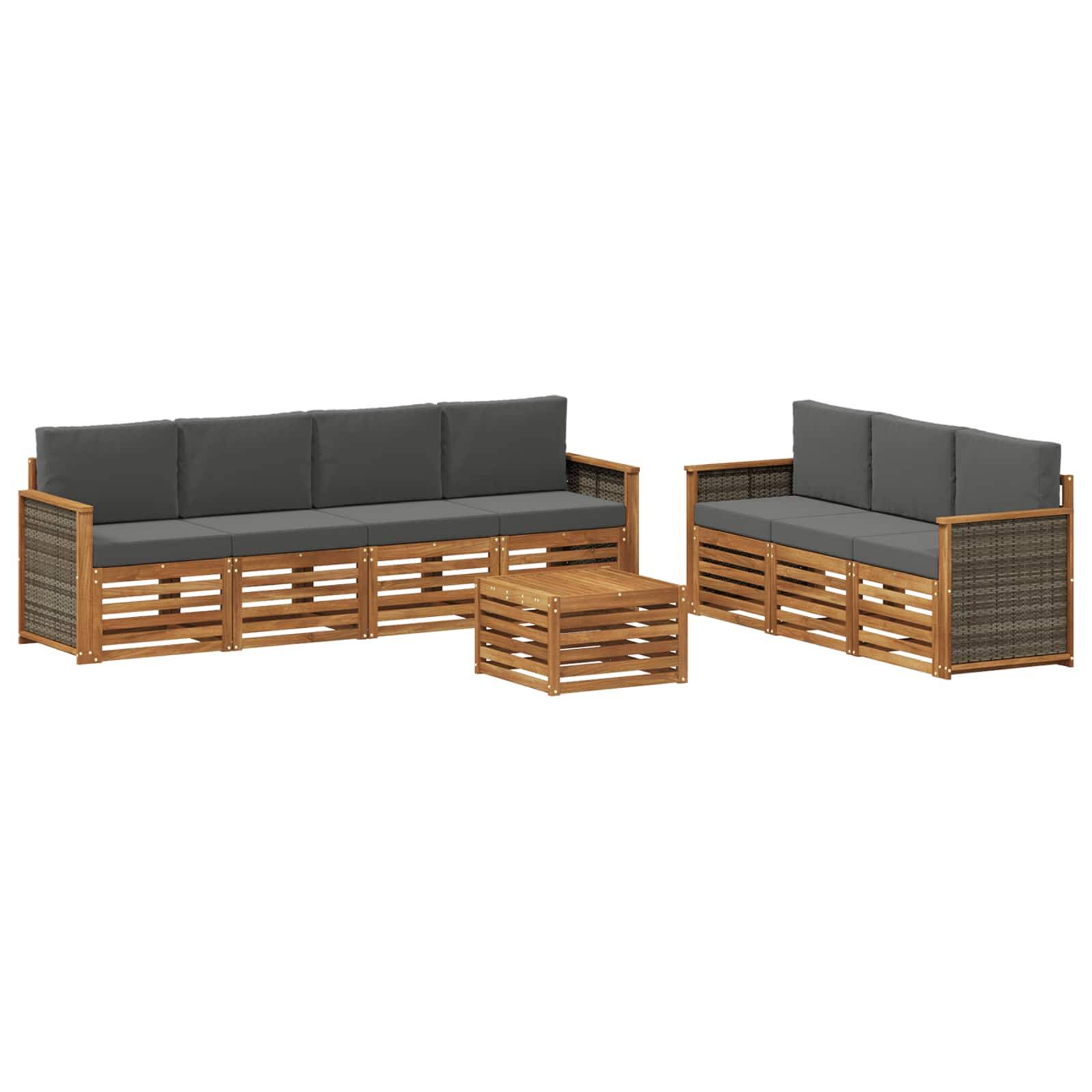vidaXL Sofagarnituren mit Kissen 8 pcs Massivholz Akazie