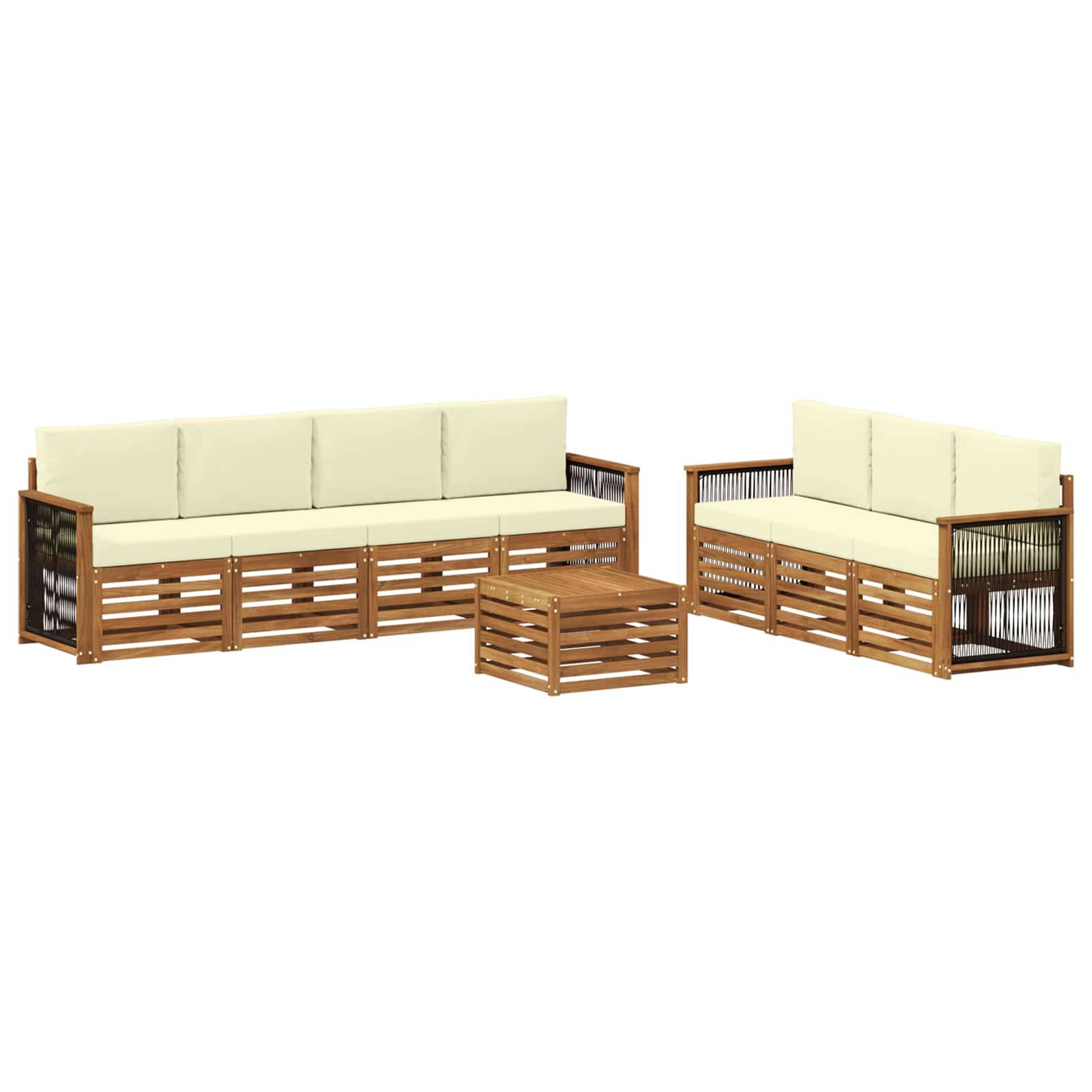 vidaXL Sofagarnituren mit Kissen 8 pcs Massivholz Akazie