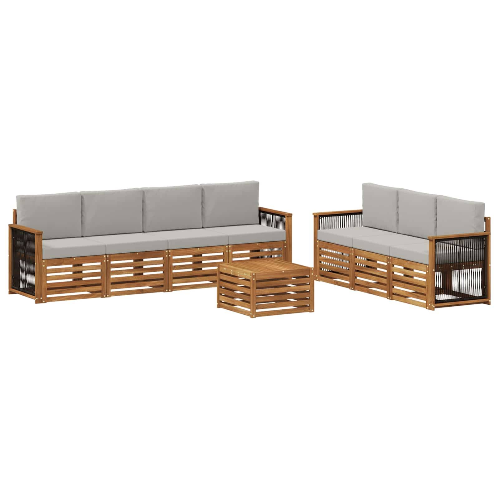 vidaXL Sofagarnituren mit Kissen 8 pcs Massivholz Akazie