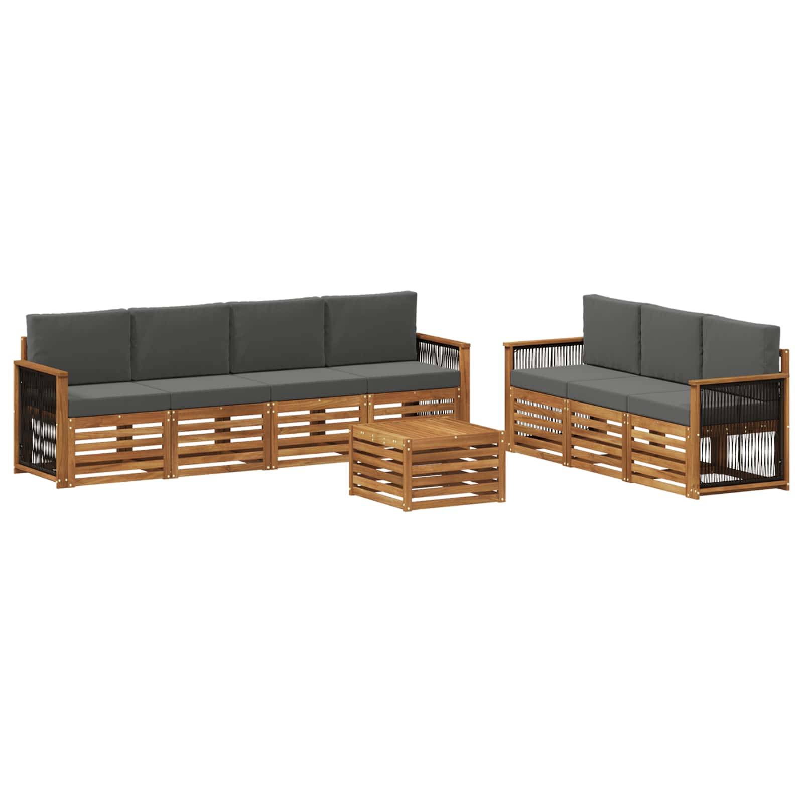 vidaXL Sofagarnituren mit Kissen 8 pcs Massivholz Akazie