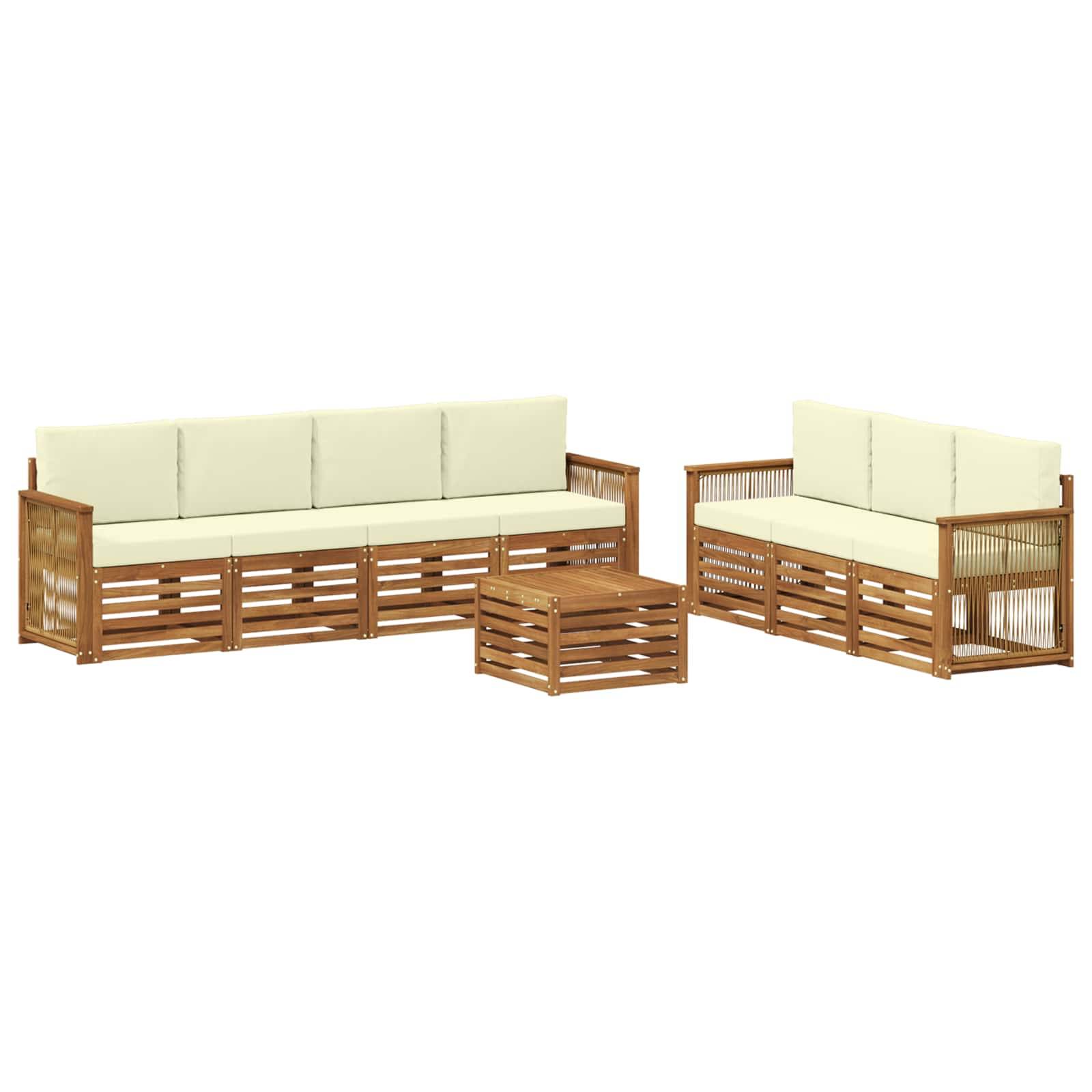 vidaXL Sofagarnituren mit Kissen 8 pcs Massivholz Akazie