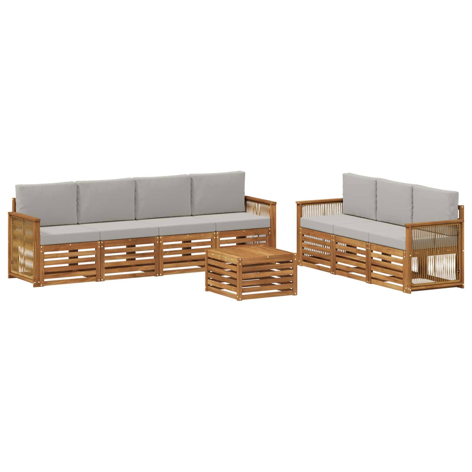 vidaXL Sofagarnituren mit Kissen 8 pcs Massivholz Akazie