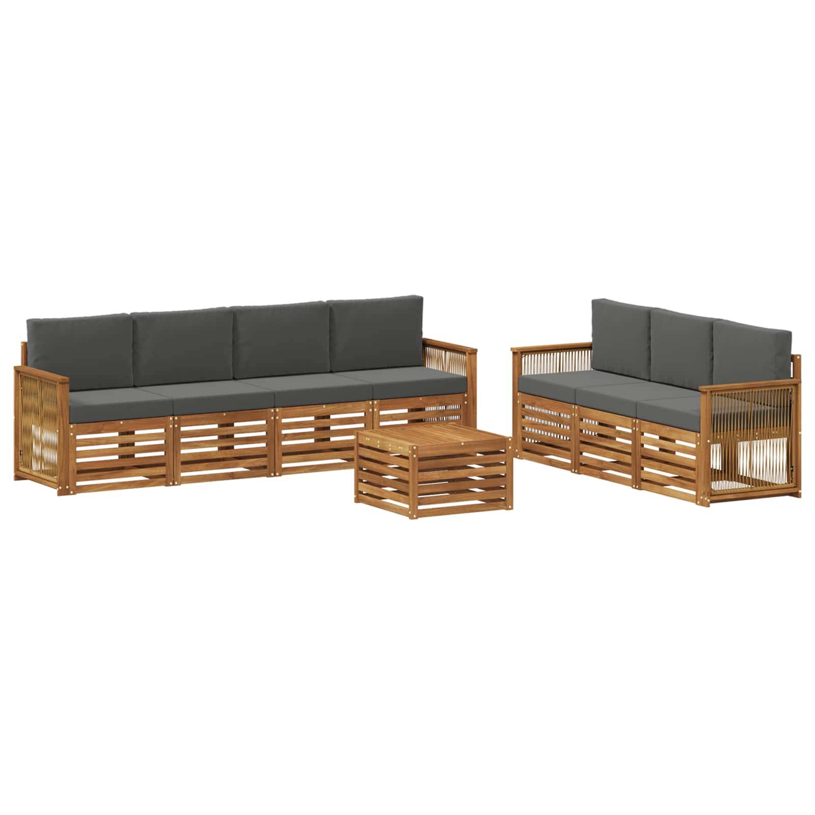 vidaXL Sofagarnituren mit Kissen 8 pcs Massivholz Akazie