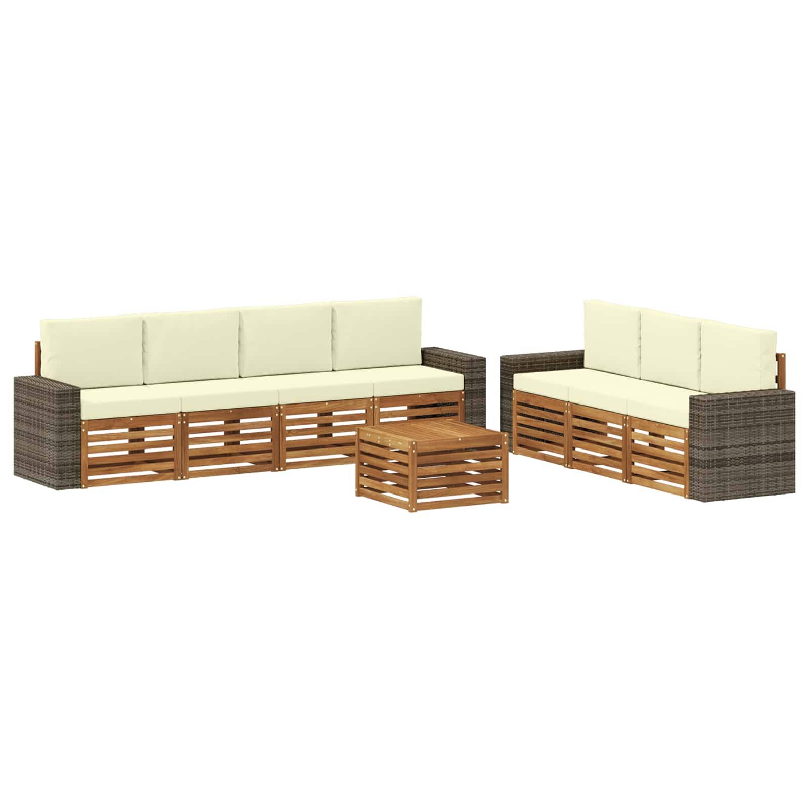 vidaXL Sofagarnituren mit Kissen 8 pcs Massivholz Akazie