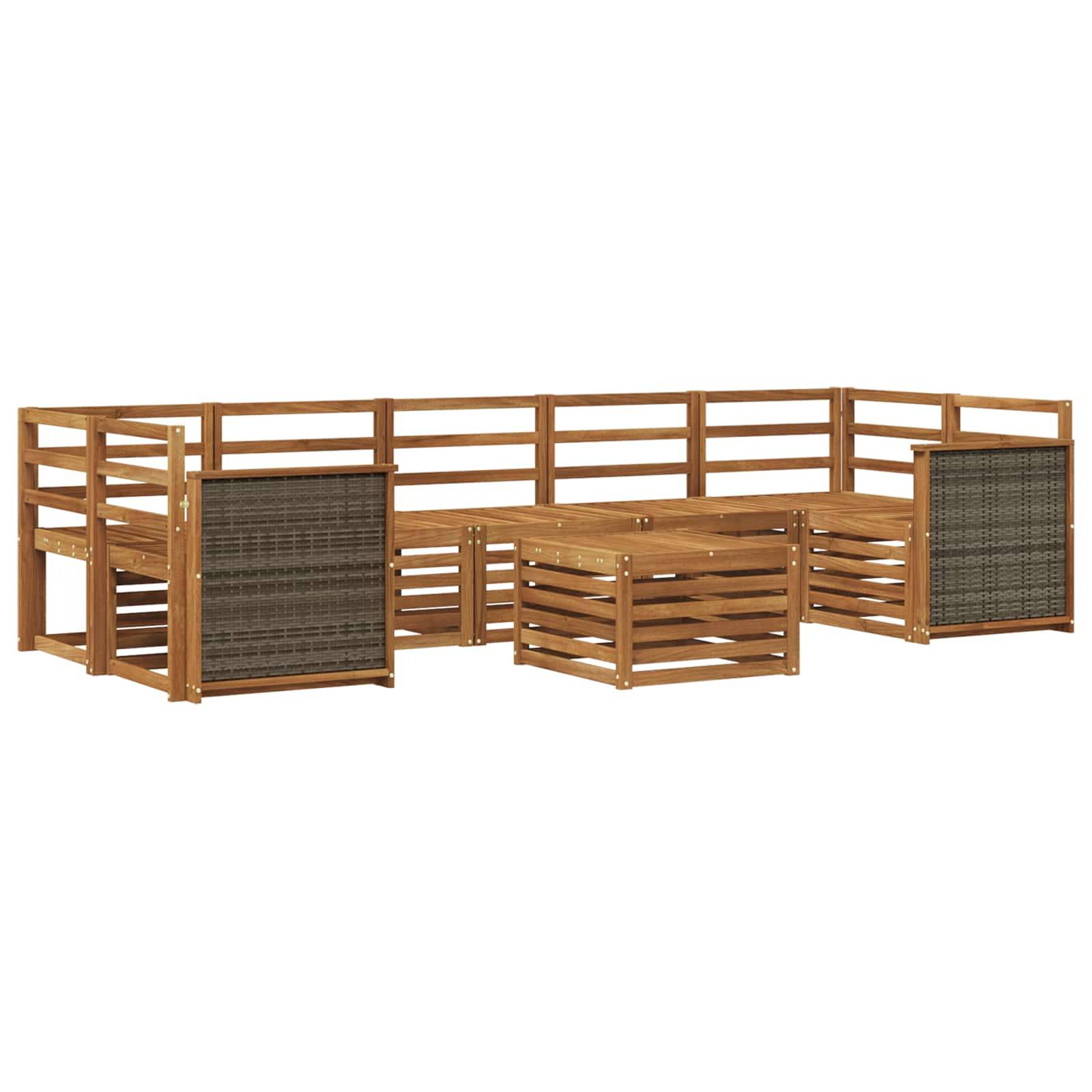 vidaXL Outdoor-Sofagarnitur 8 pcs Natur Massivholz Akazie