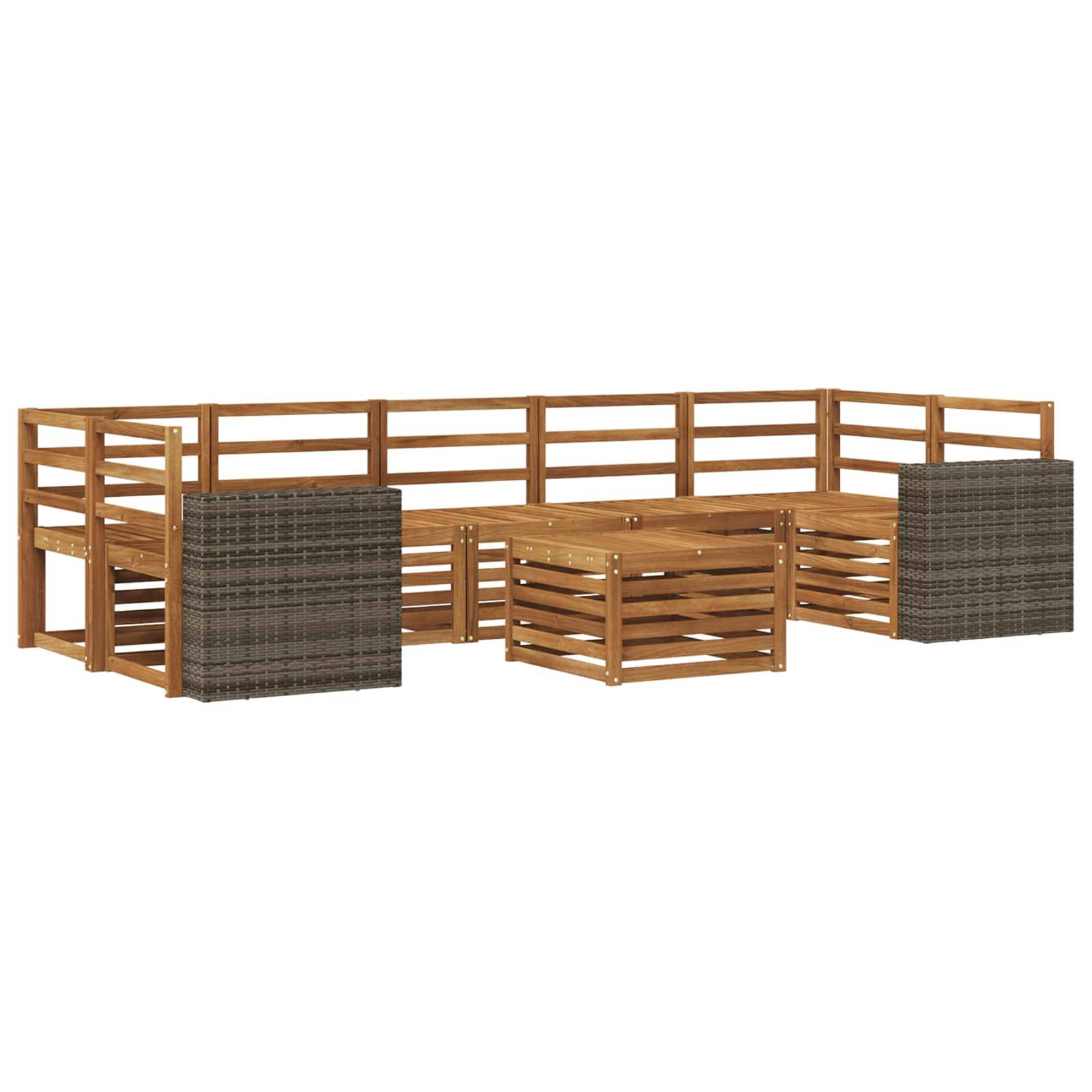 vidaXL Outdoor-Sofagarnitur 8 pcs Natur Massivholz Akazie