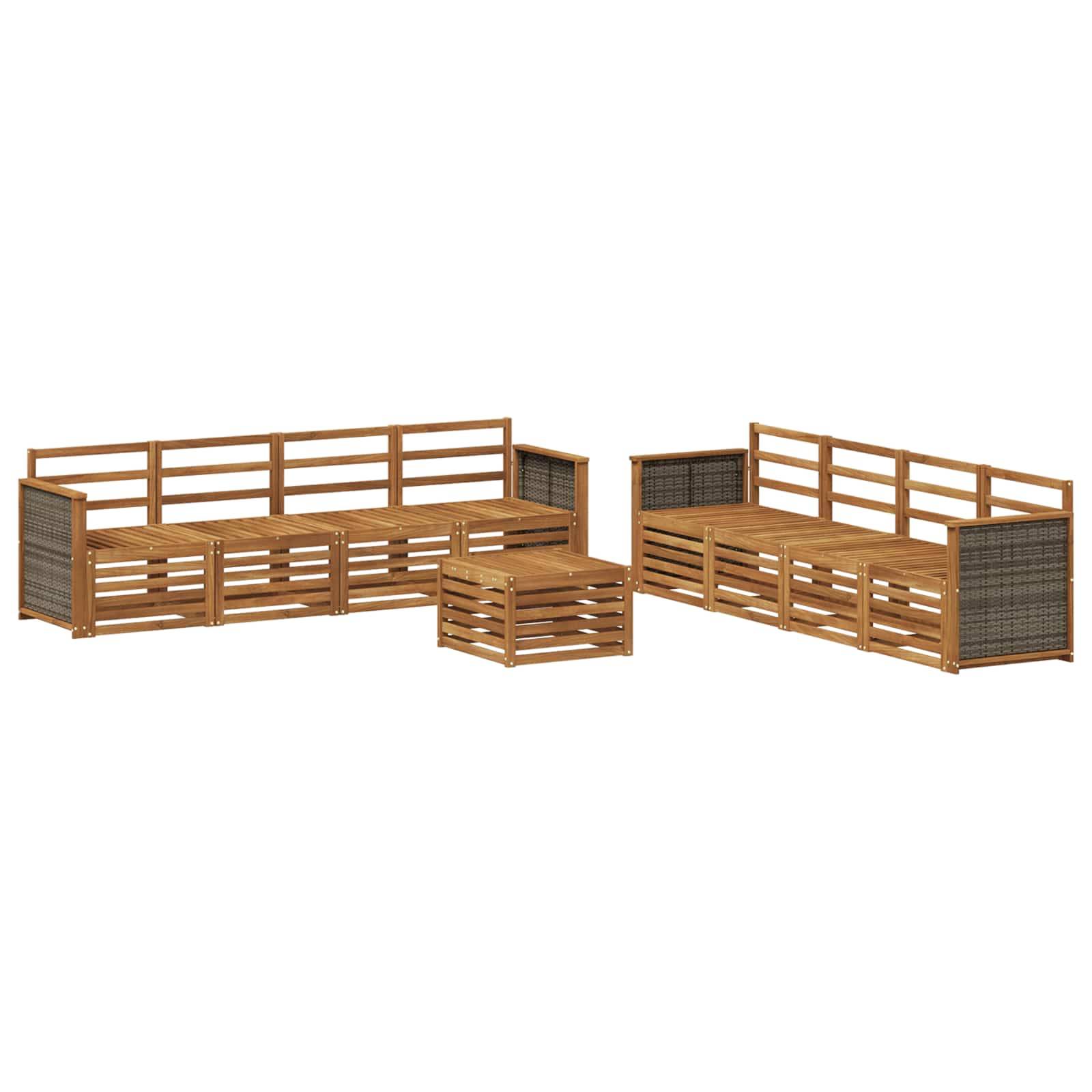 vidaXL Sofagarnituren 9 pcs Massivholz Akazie