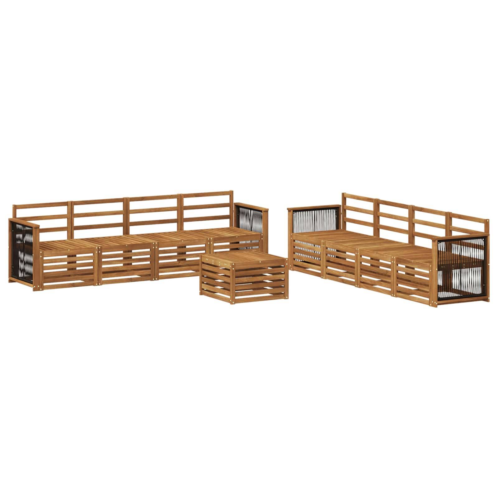 vidaXL Sofagarnituren 9 pcs Massivholz Akazie
