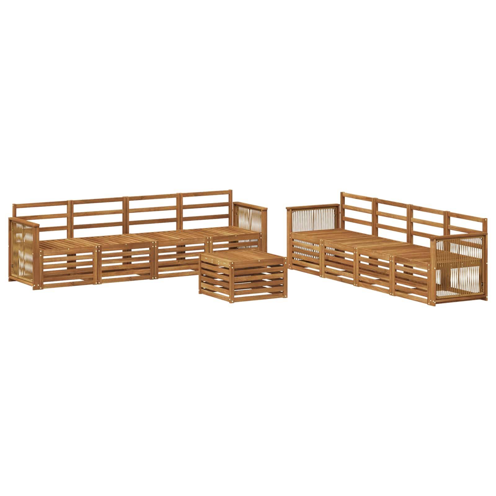 vidaXL Sofagarnituren 9 pcs Massivholz Akazie