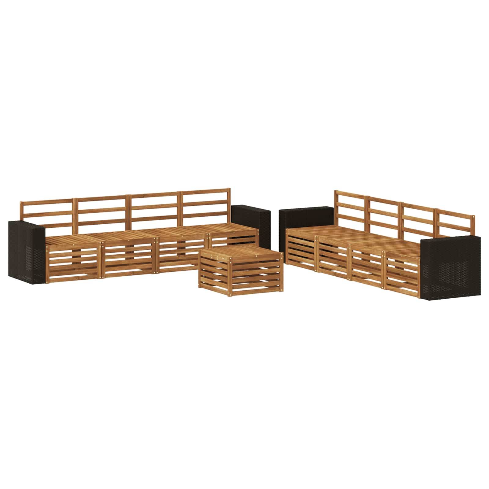 vidaXL Sofagarnituren 9 pcs Massivholz Akazie