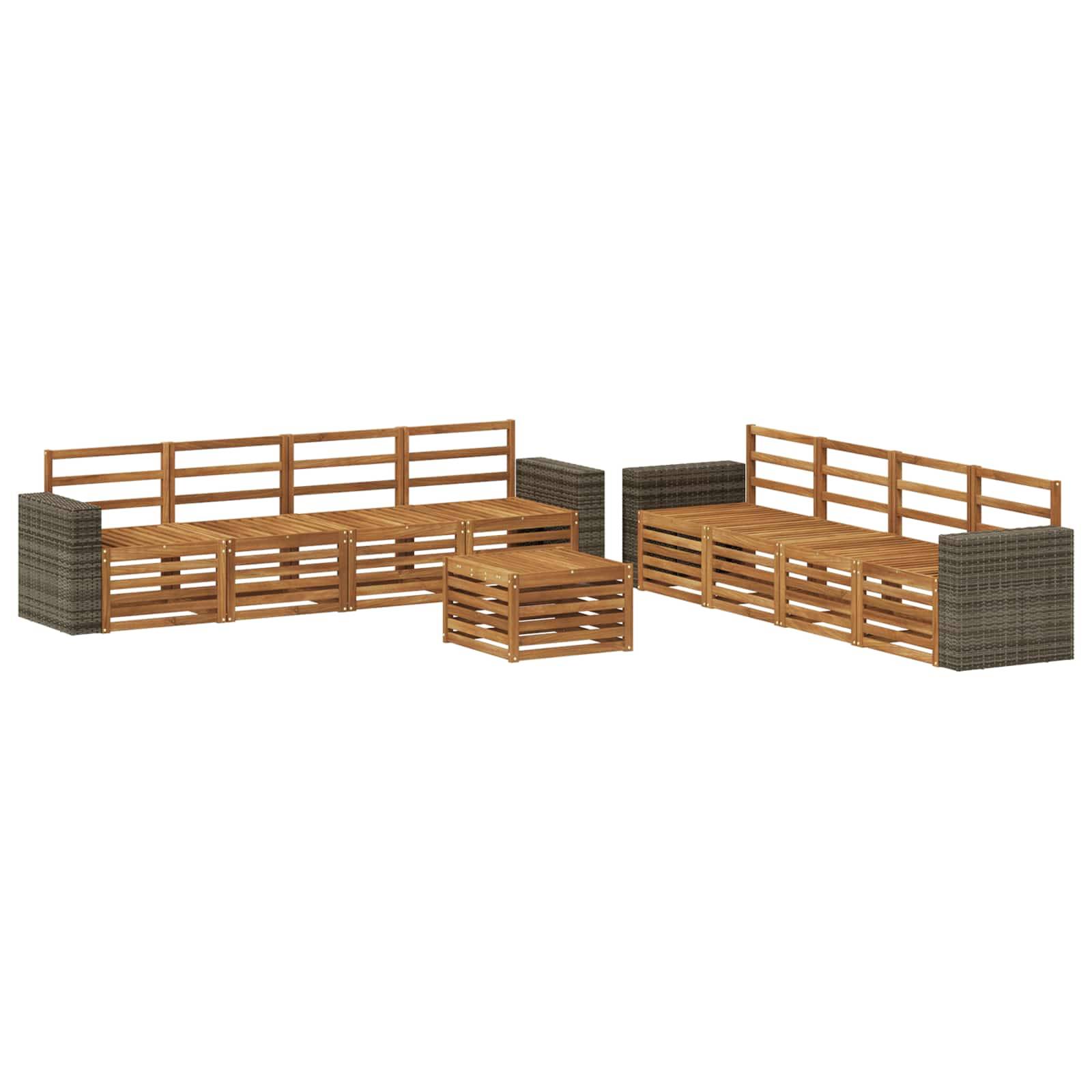 vidaXL Sofagarnituren 9 pcs Massivholz Akazie