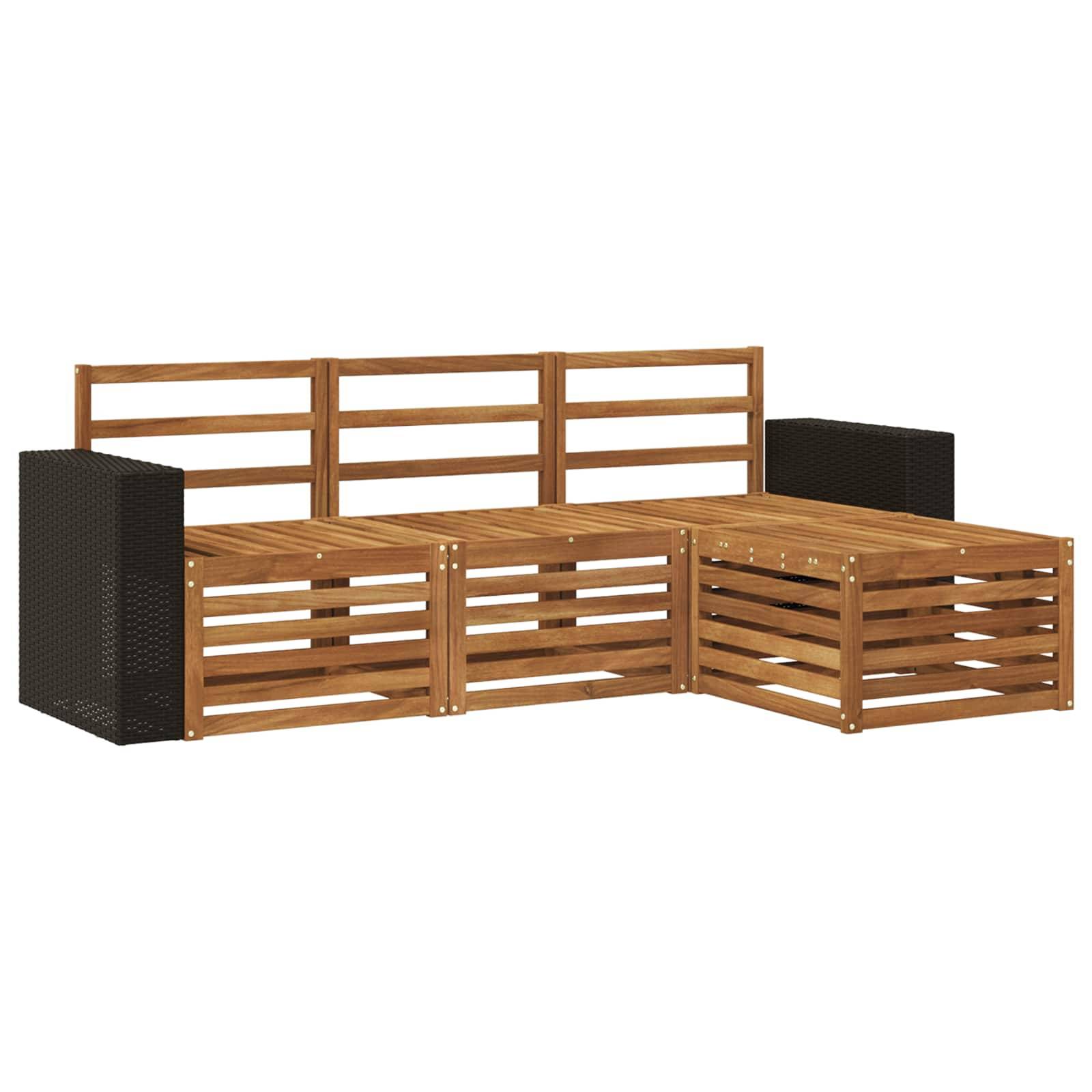 vidaXL Outdoor-Sofagarnitur 4 pcs Natur