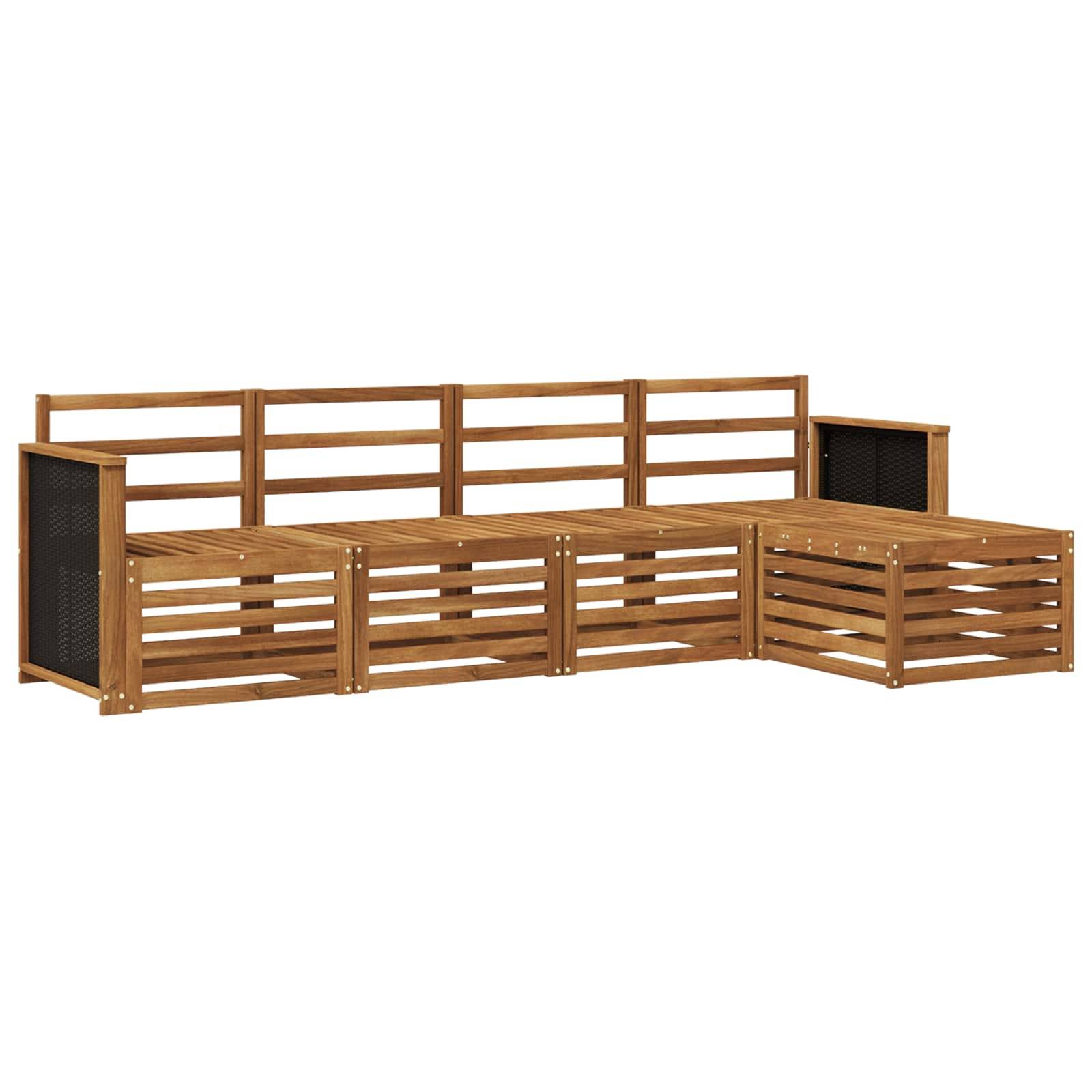 vidaXL Outdoor-Sofagarnitur 5 pcs Natur