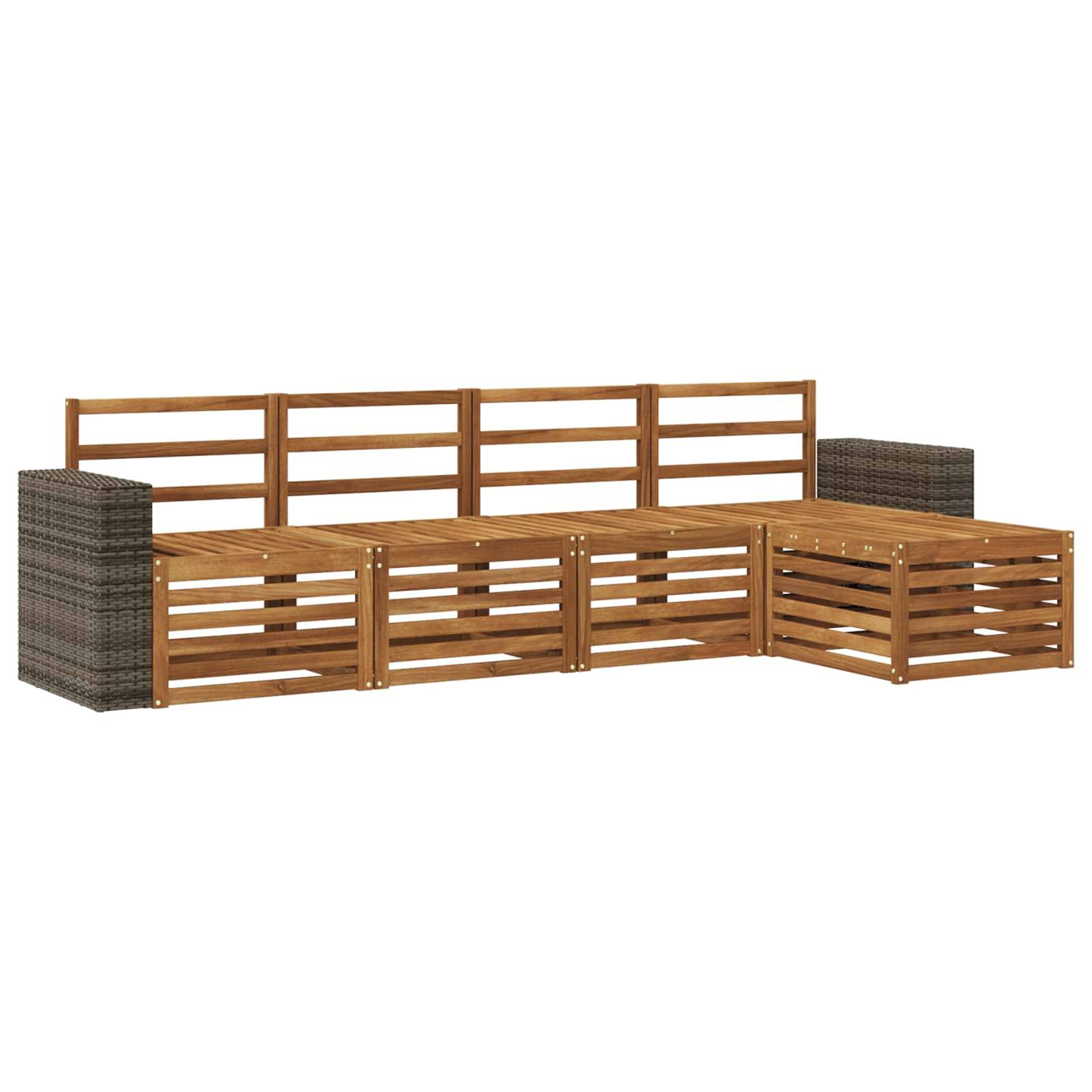 vidaXL Outdoor-Sofagarnitur 5 pcs Natur