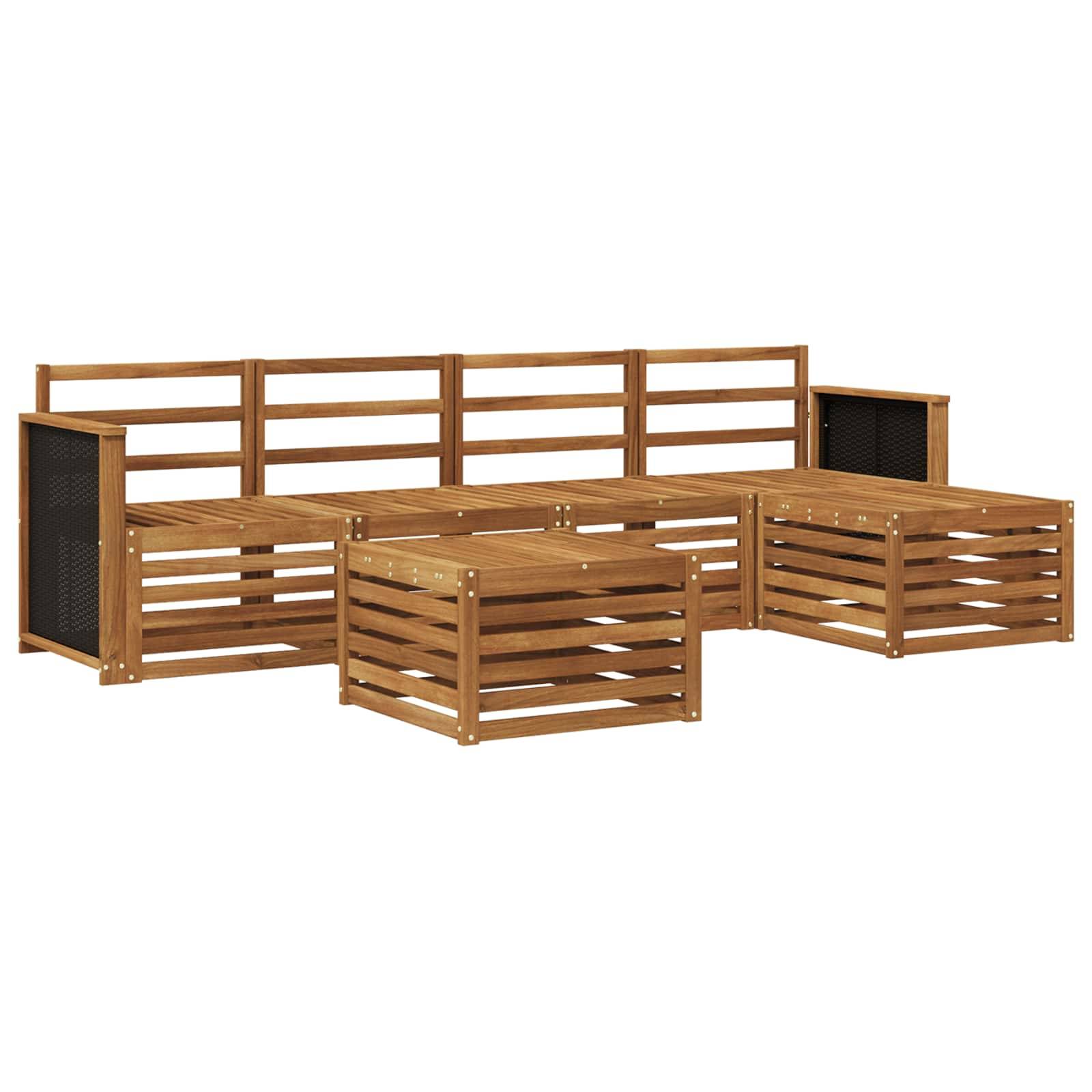 vidaXL Outdoor-Sofagarnitur 6 pcs Natur